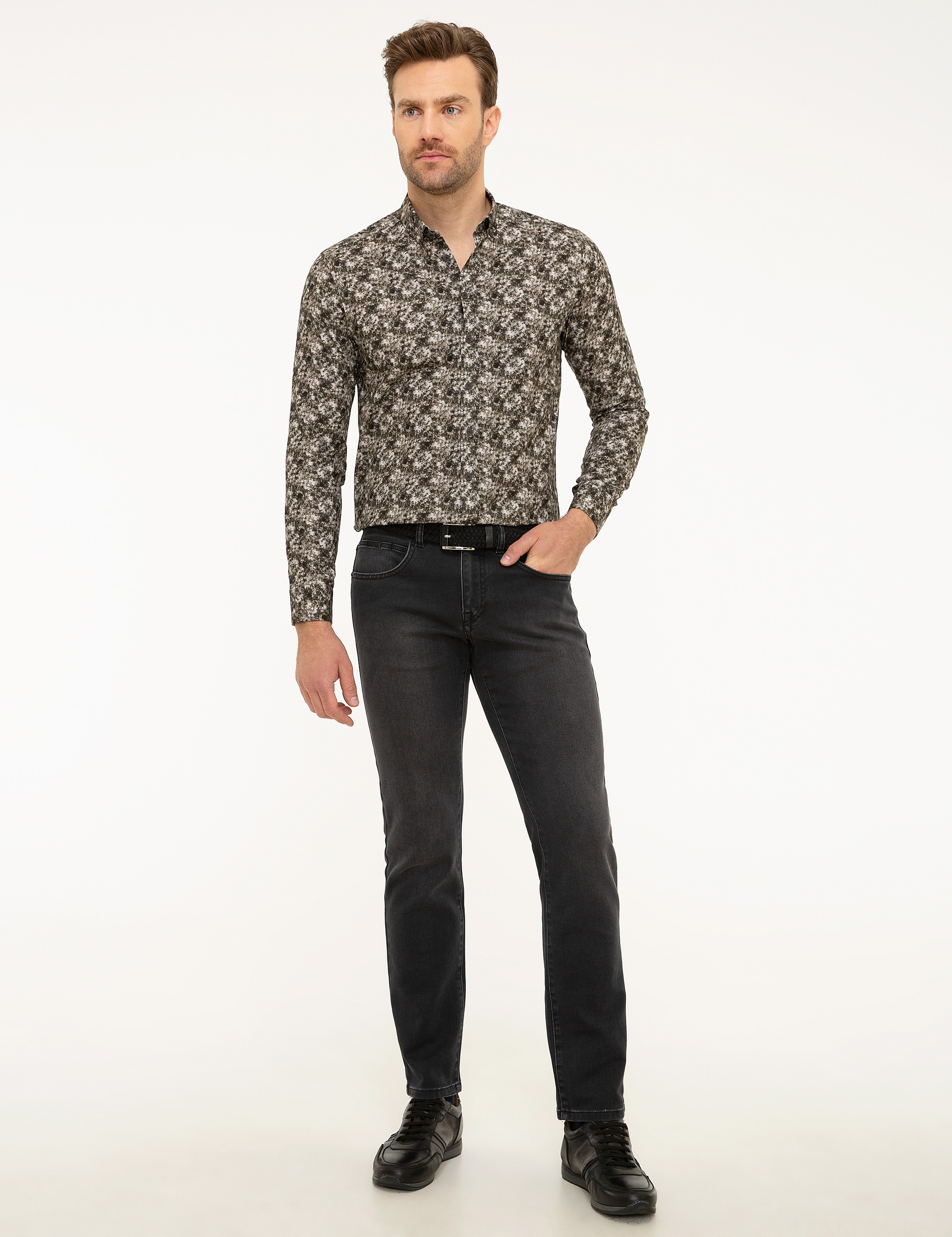 Yeşil Slim Fit Uzun Kollu Gömlek - Image 4