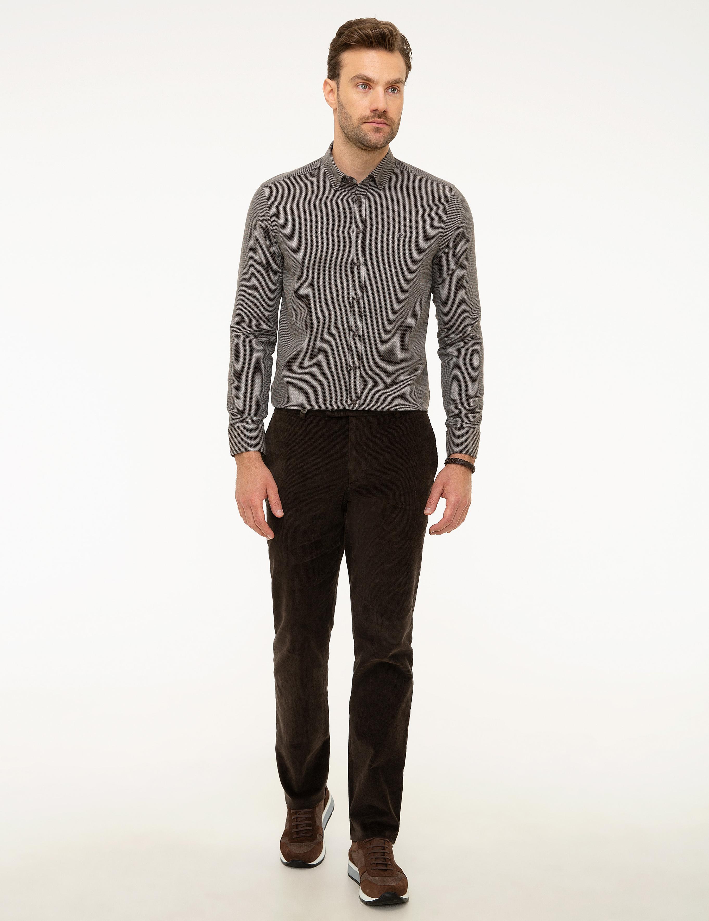 Kahverengi Slim Fit Gömlek