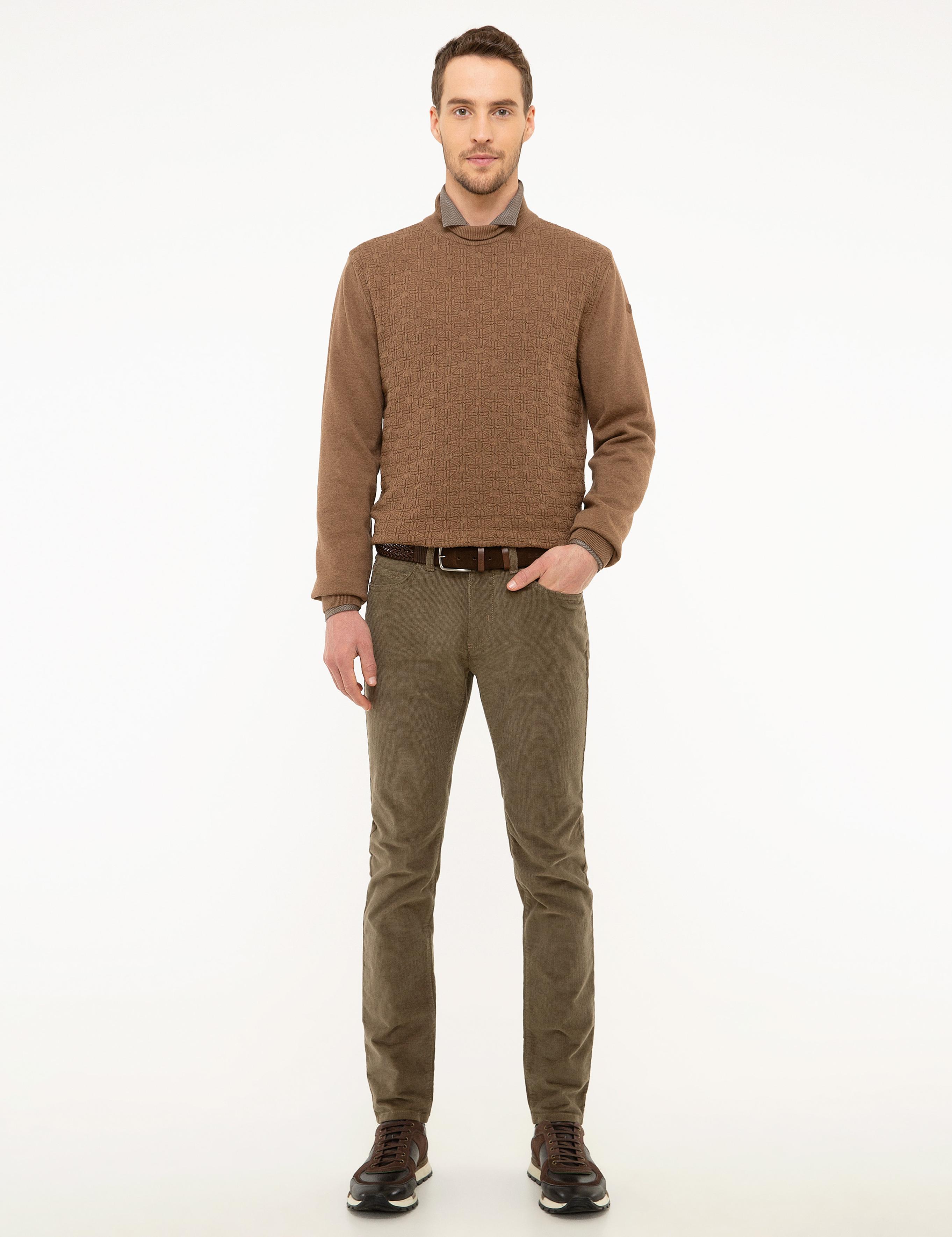 Açık Kahverengi Slim Fit Kanvas Pantolon