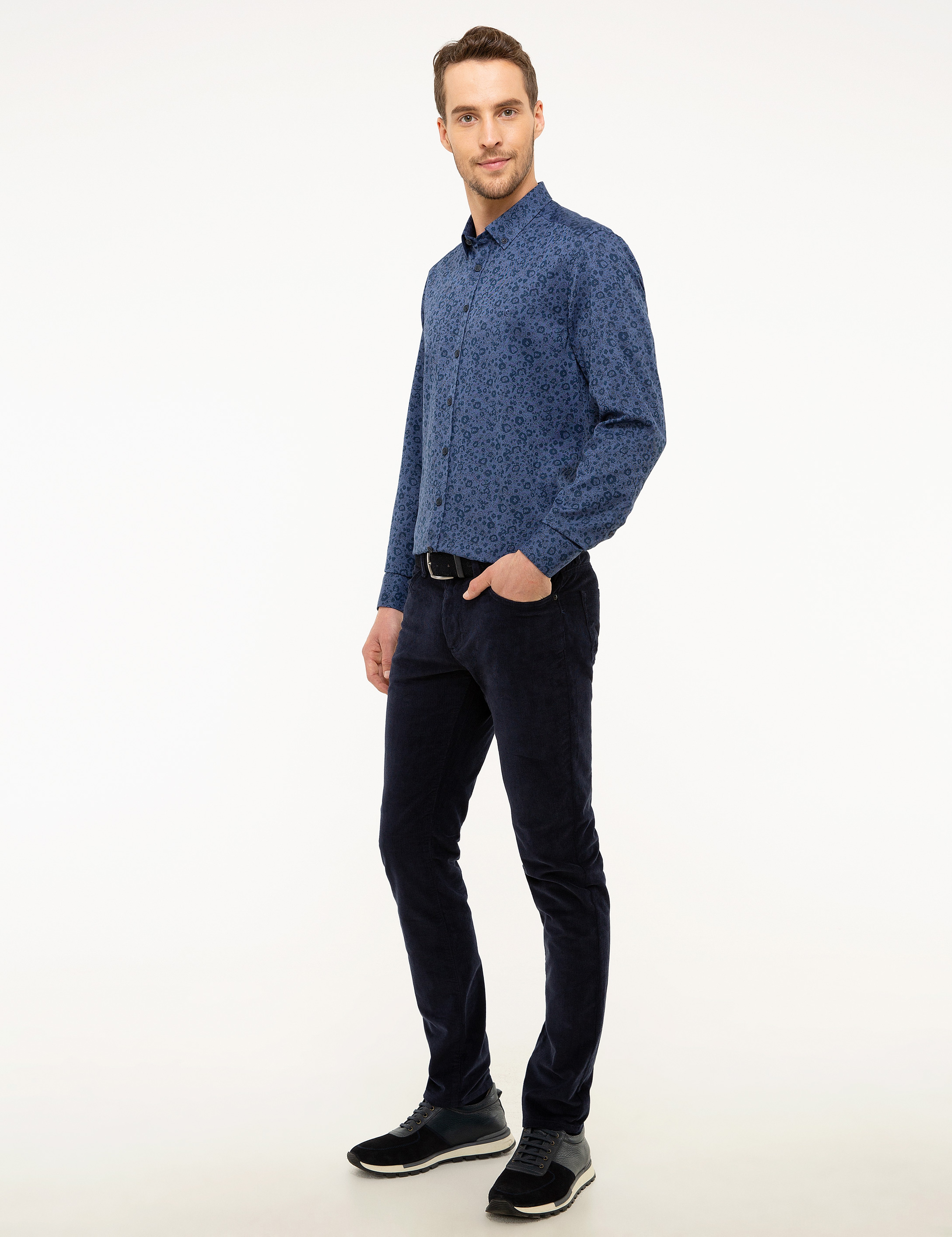 Lacivert Slim Fit Kanvas Pantolon - Image 2
