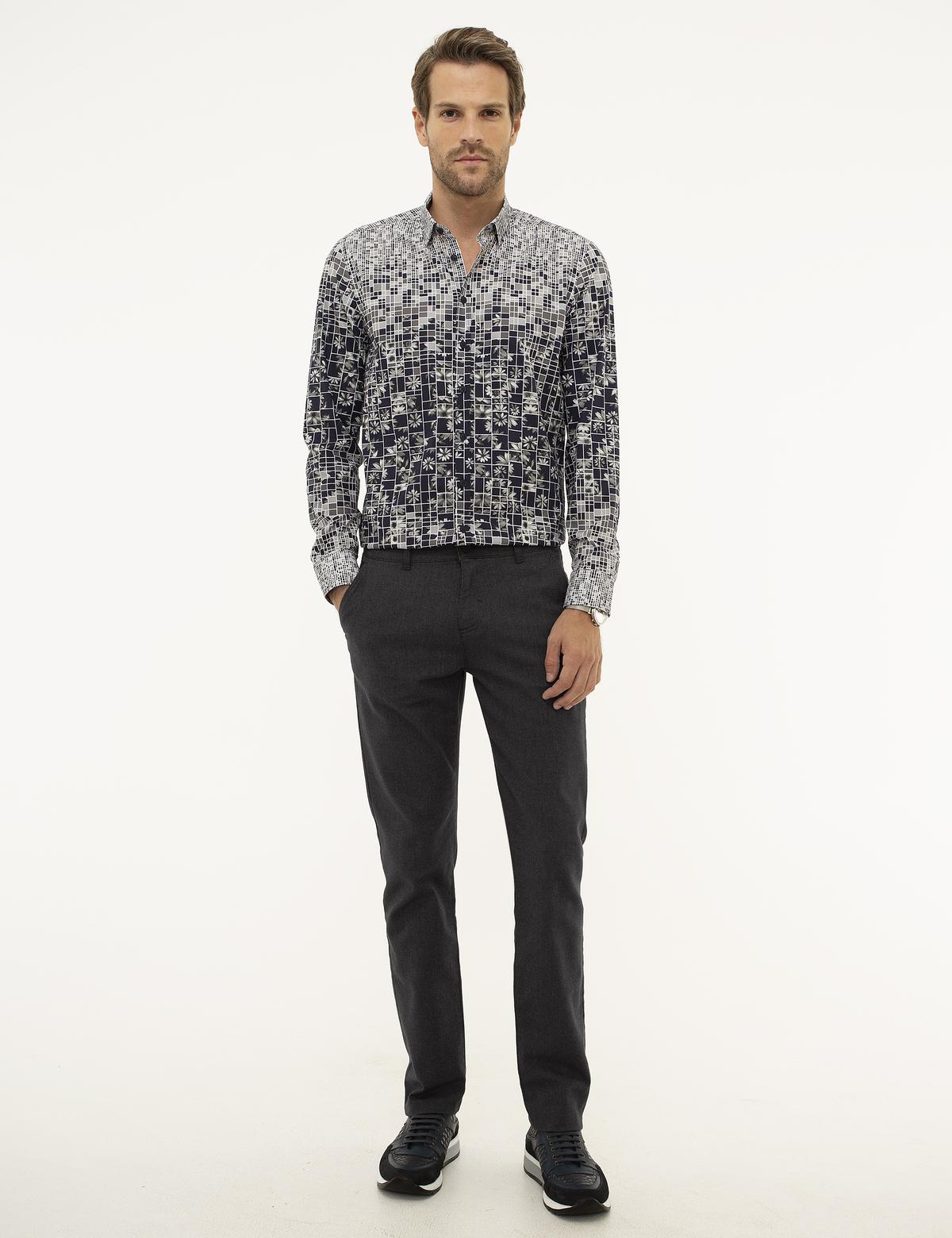 Antrasit Gri Slim Fit Chino Pantolon