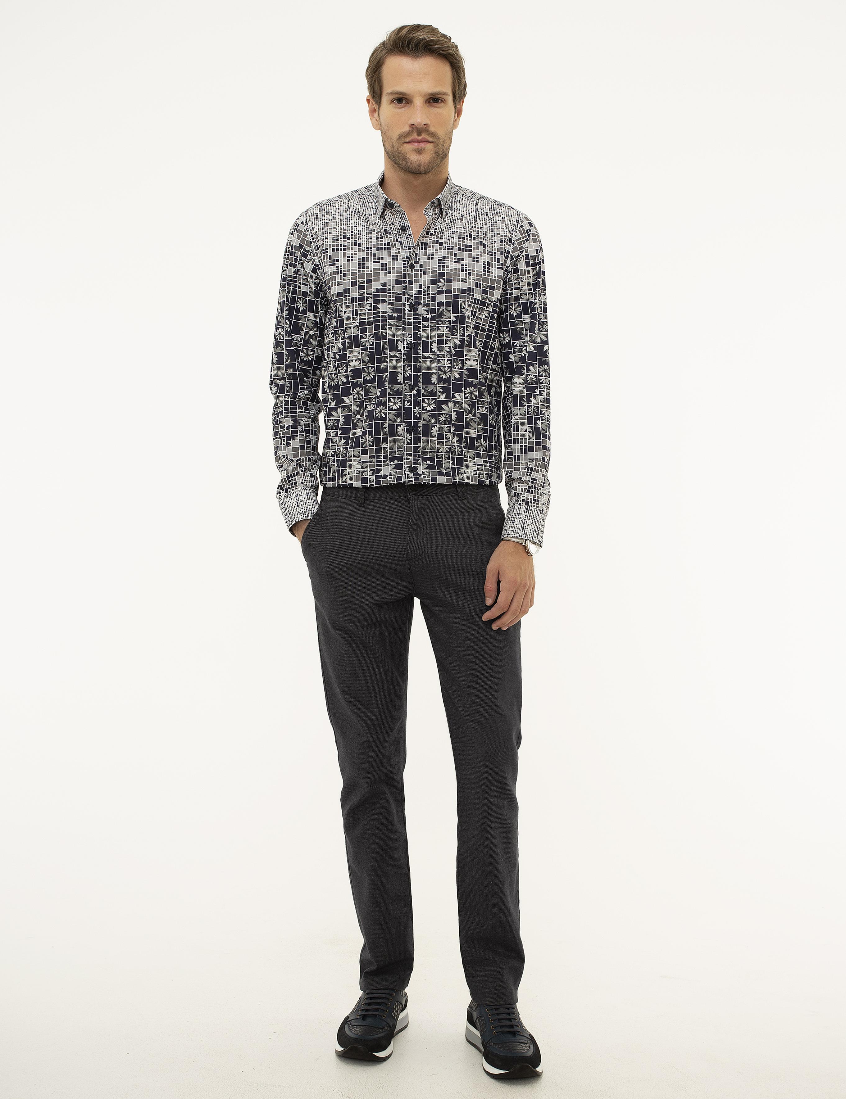 Antrasit Gri Slim Fit Chino Pantolon