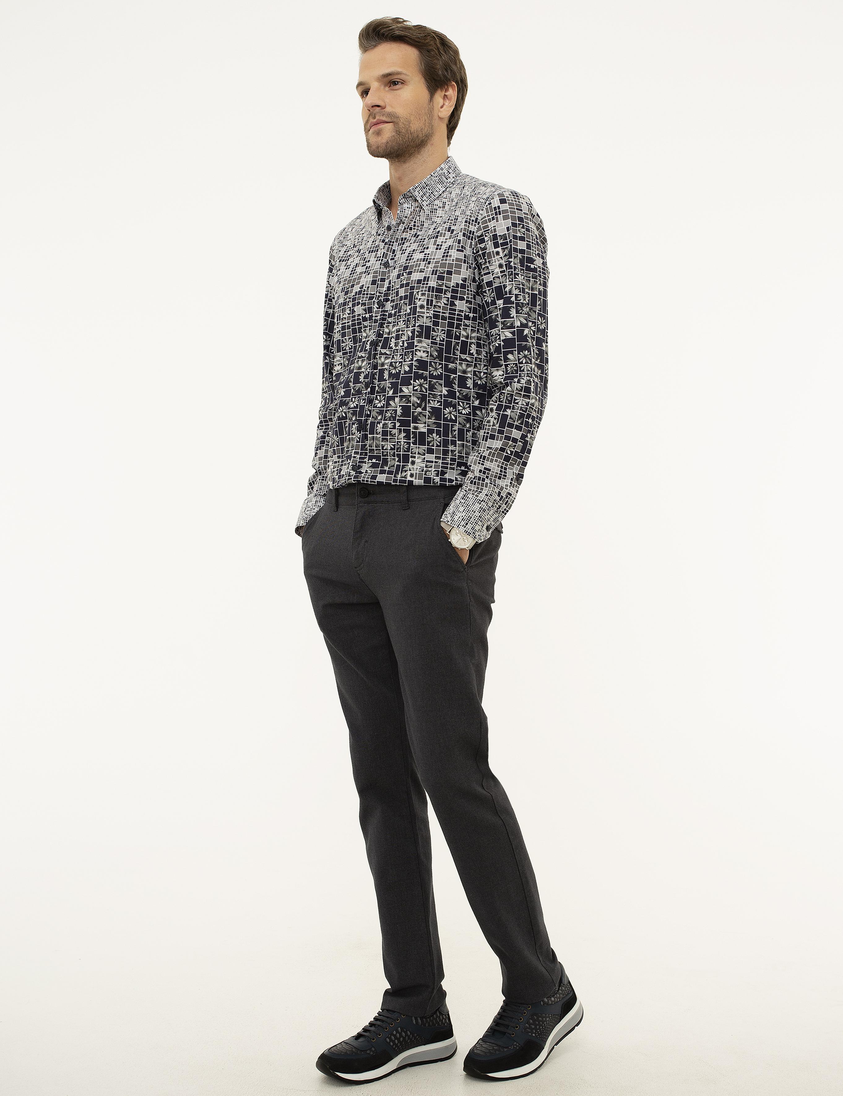 Antrasit Gri Slim Fit Chino Pantolon