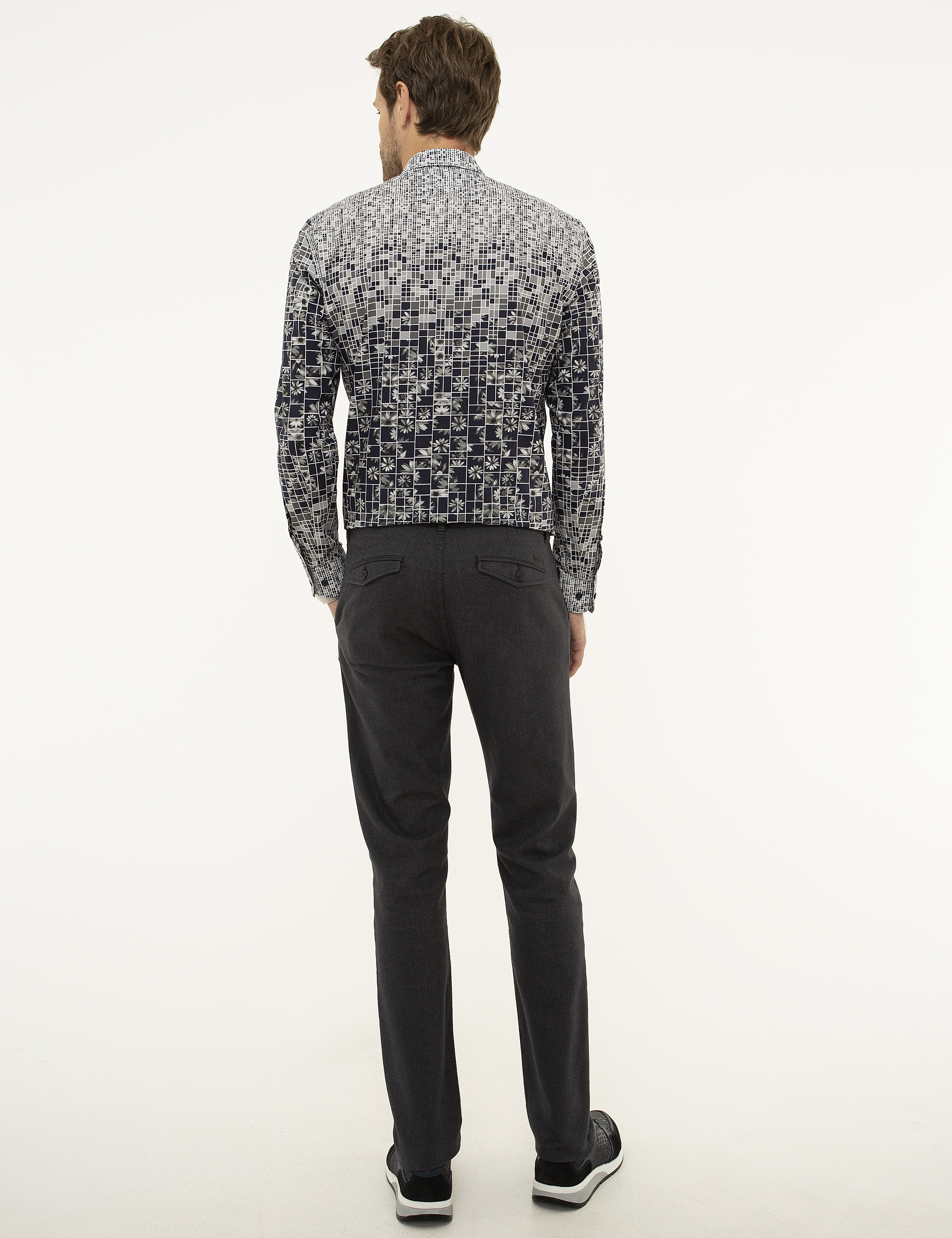 Antrasit Gri Slim Fit Chino Pantolon