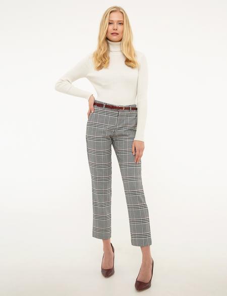 Ekru Slim Fit Balıkçı Yaka Triko Kazak - 50210396042