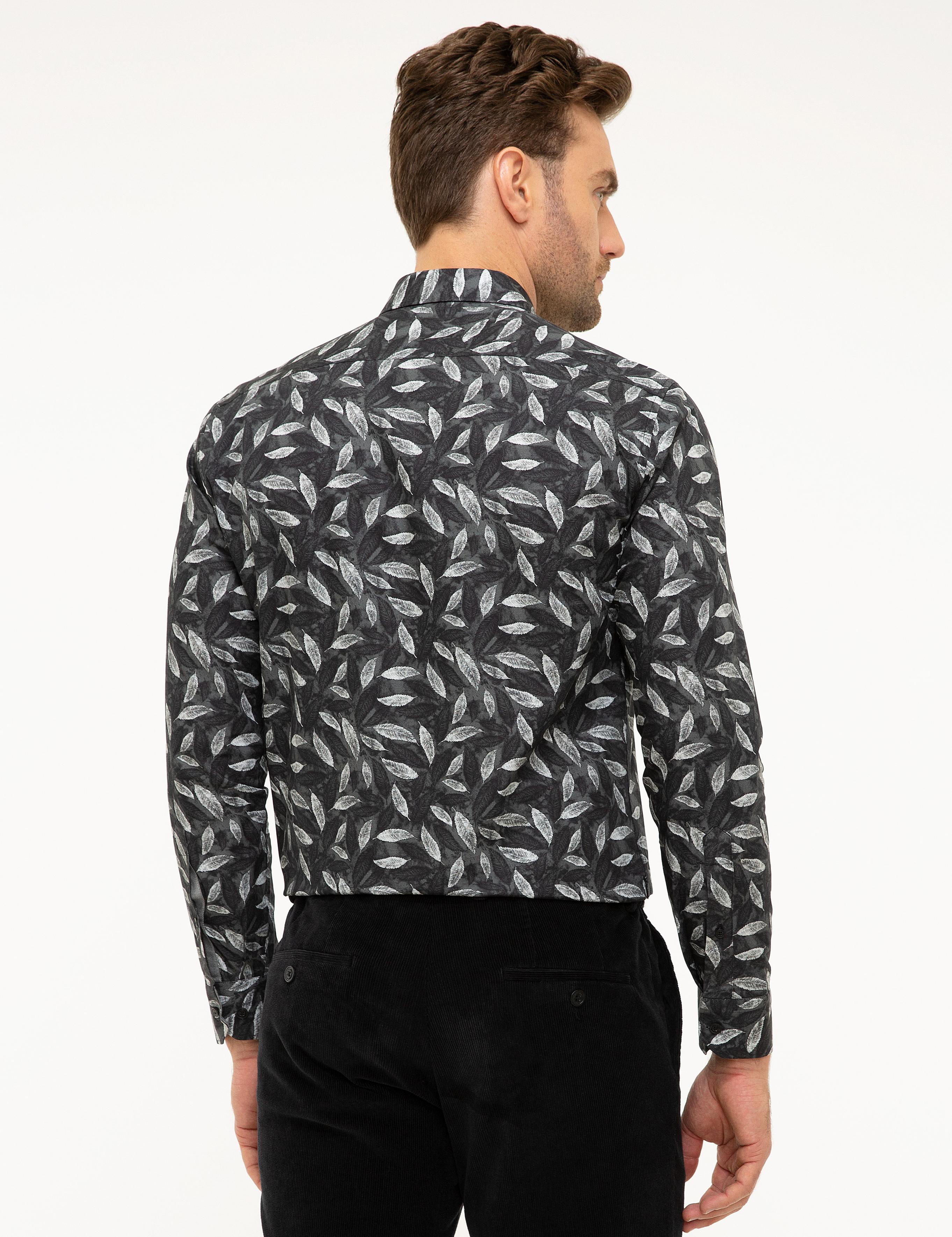 Siyah Slim Fit Uzun Kollu Gömlek