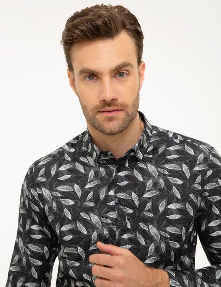 Siyah Slim Fit Uzun Kollu Gömlek - 50209263001