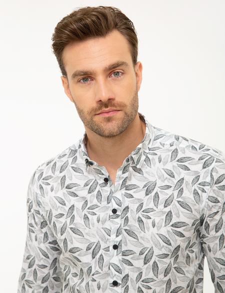 Gri Slim Fit Uzun Kollu Gömlek - 50209263010