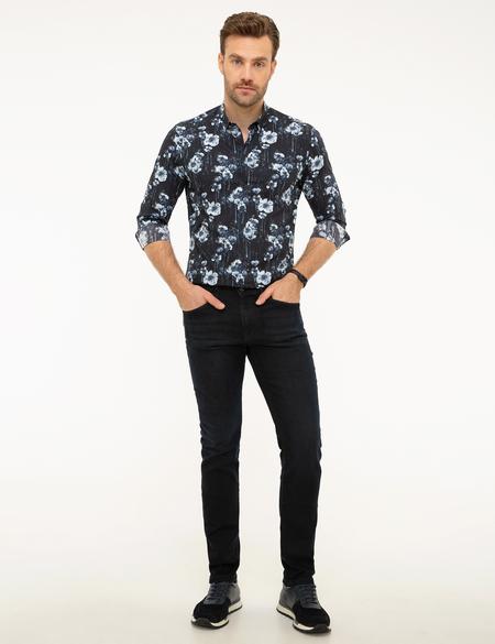 Lacivert Slim Fit Uzun Kollu Gömlek - 50209323001