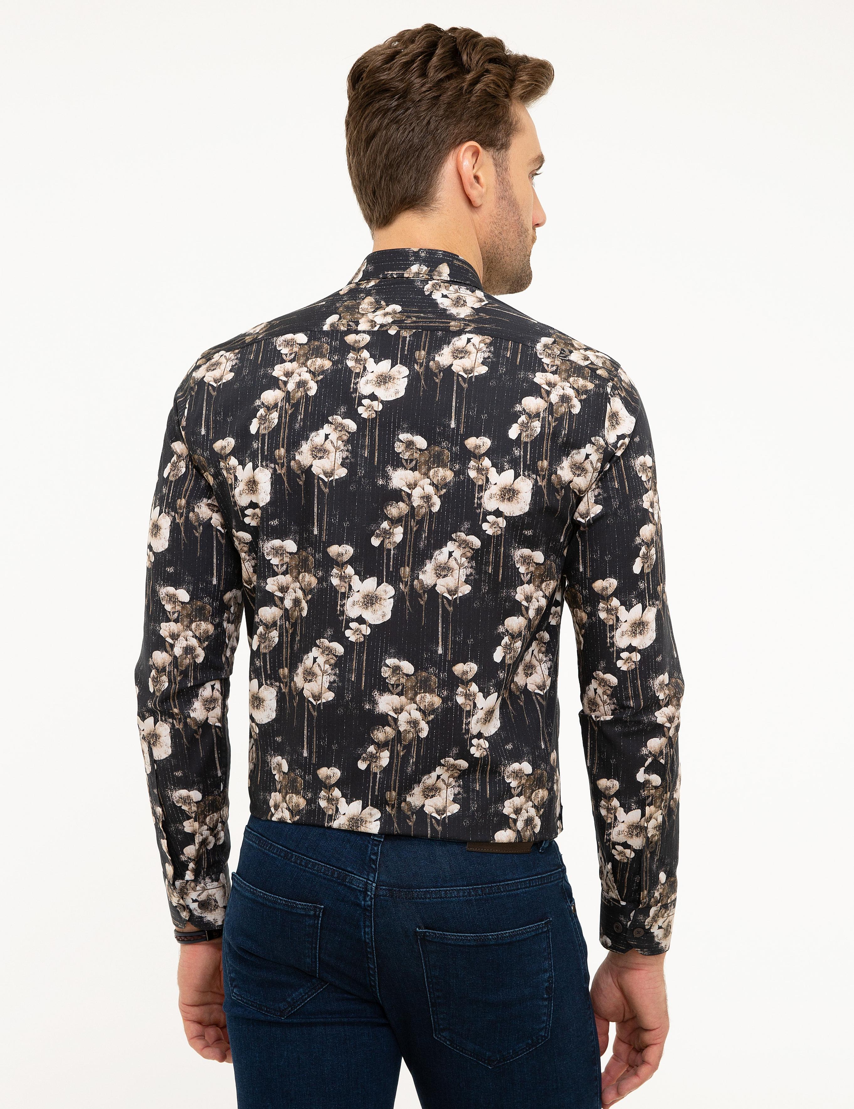 Kahverengi Slim Fit Gömlek