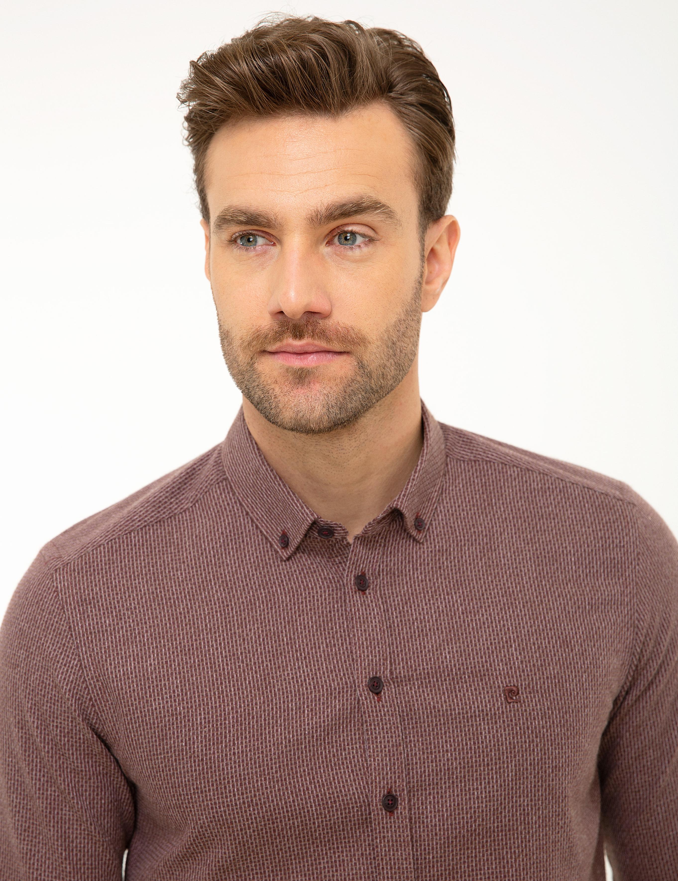 Bordo Slim Fit Gömlek