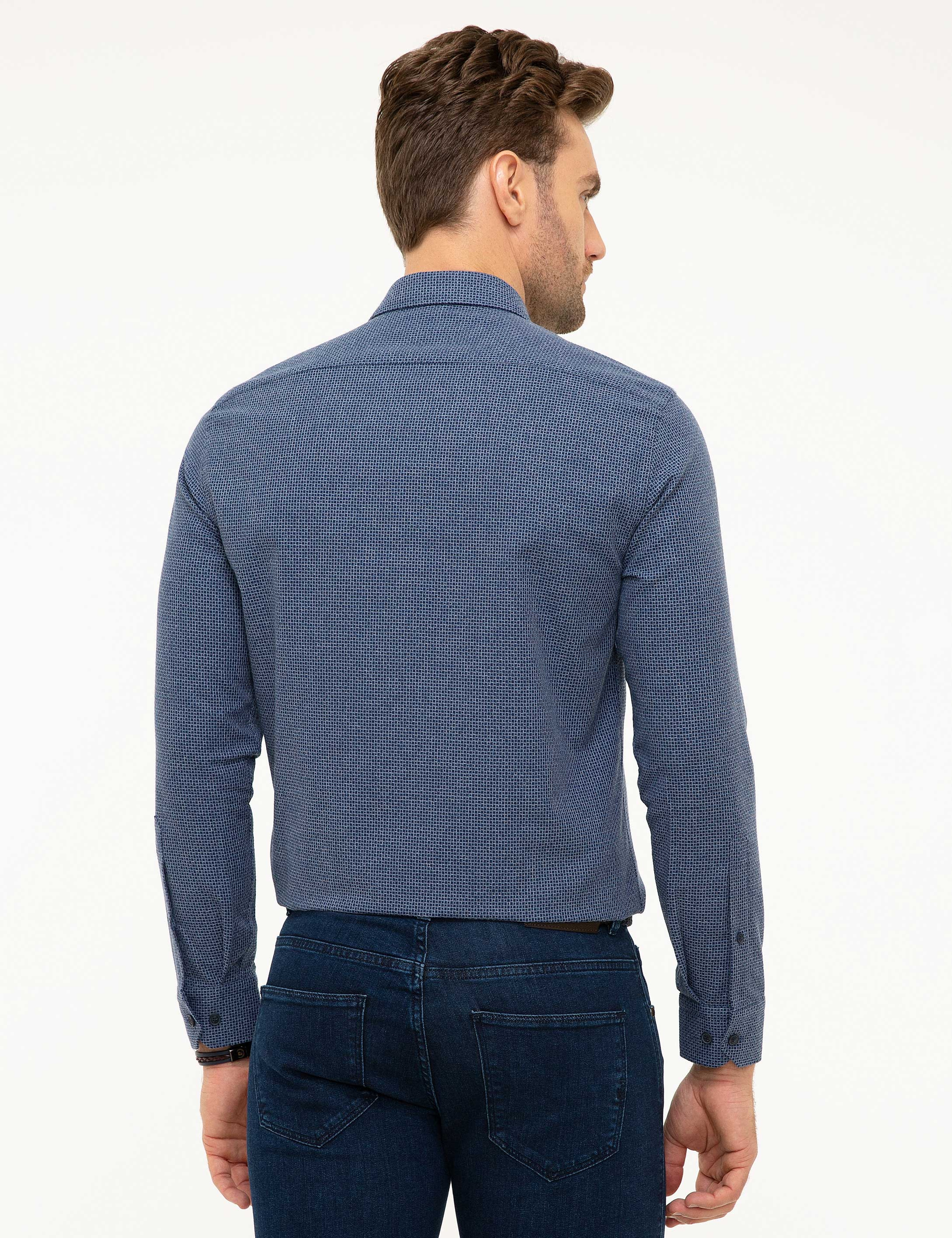 Lacivert Slim Fit Gömlek - Image 3