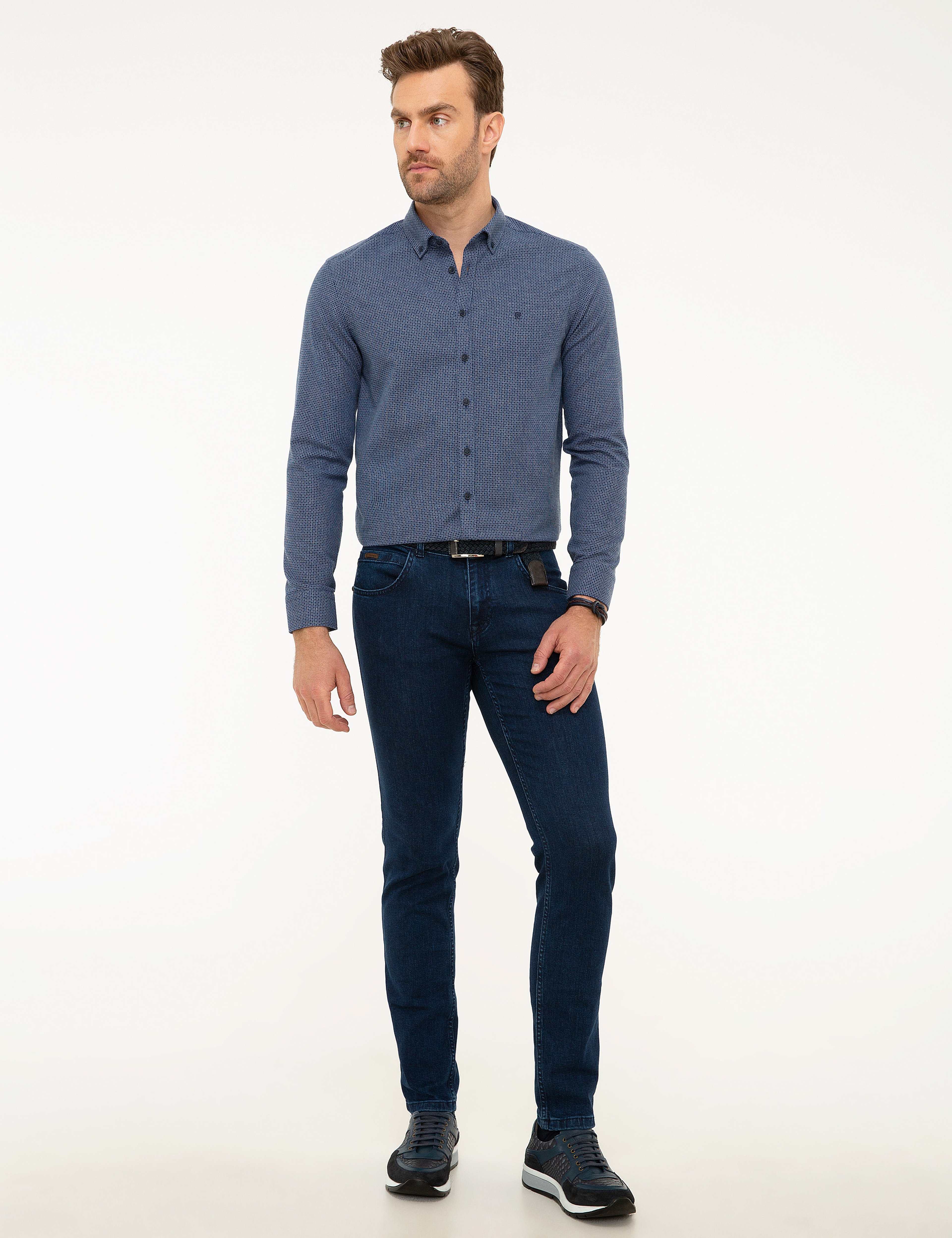 Lacivert Slim Fit Gömlek - Image 4