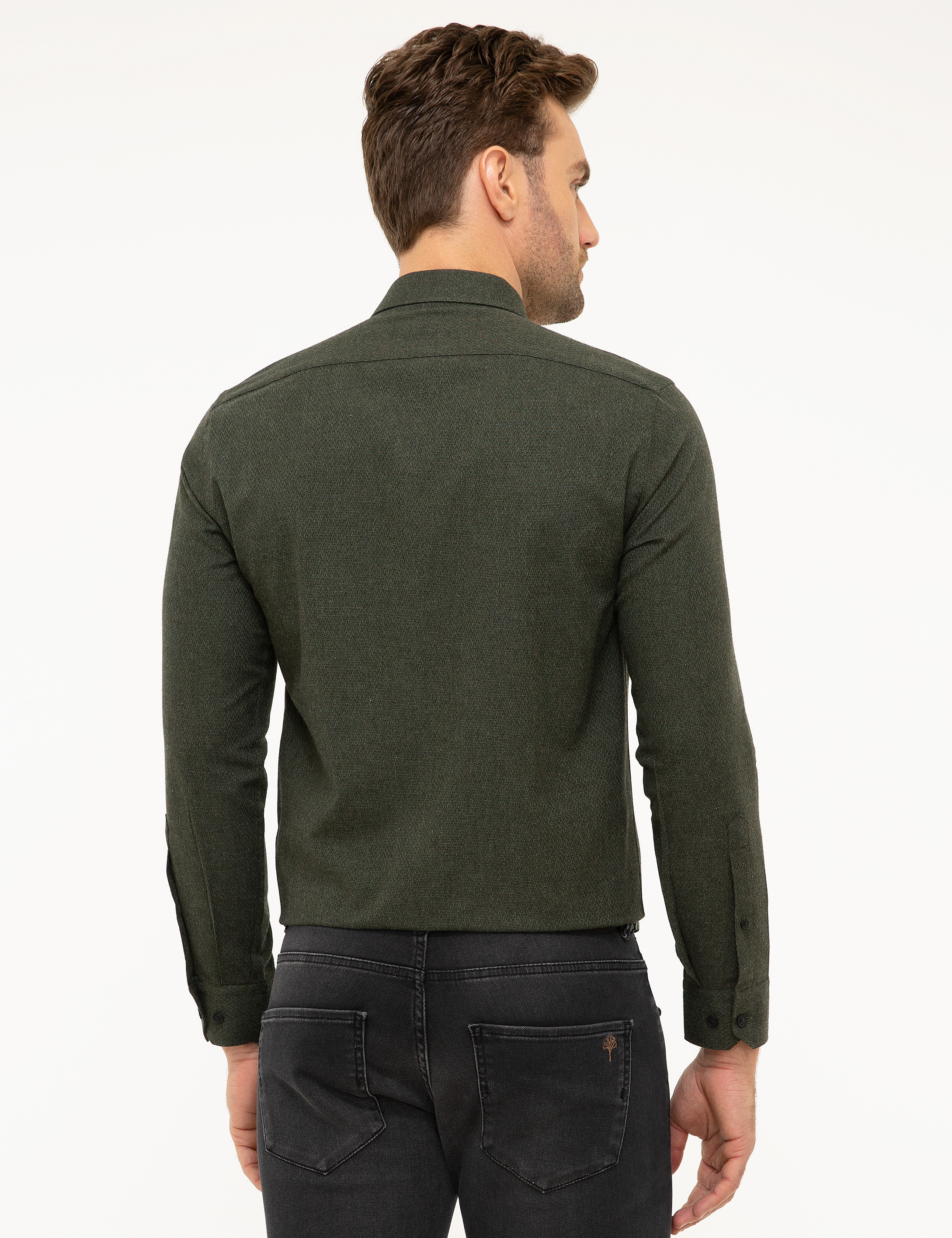 Yeşil Slim Fit Gömlek - Image 3