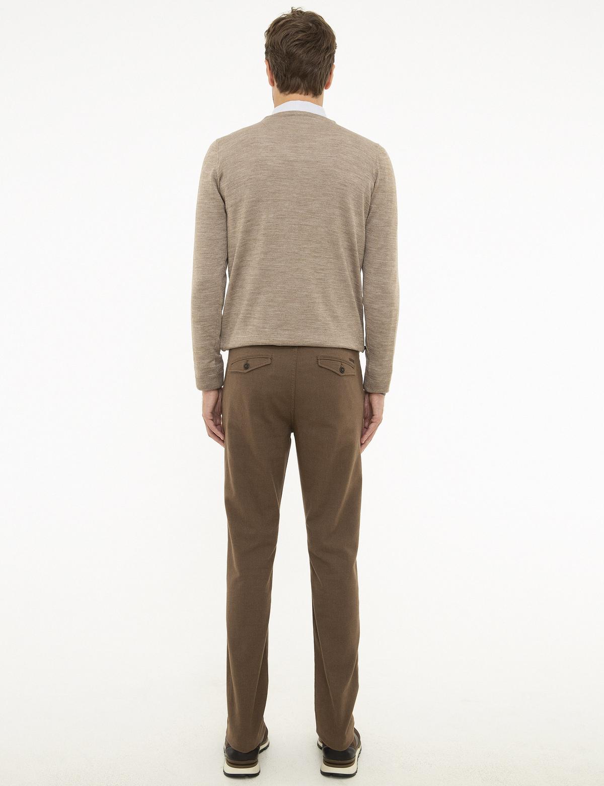 Açık Kahverengi Slim Fit Kanvas Pantolon - 50209763043