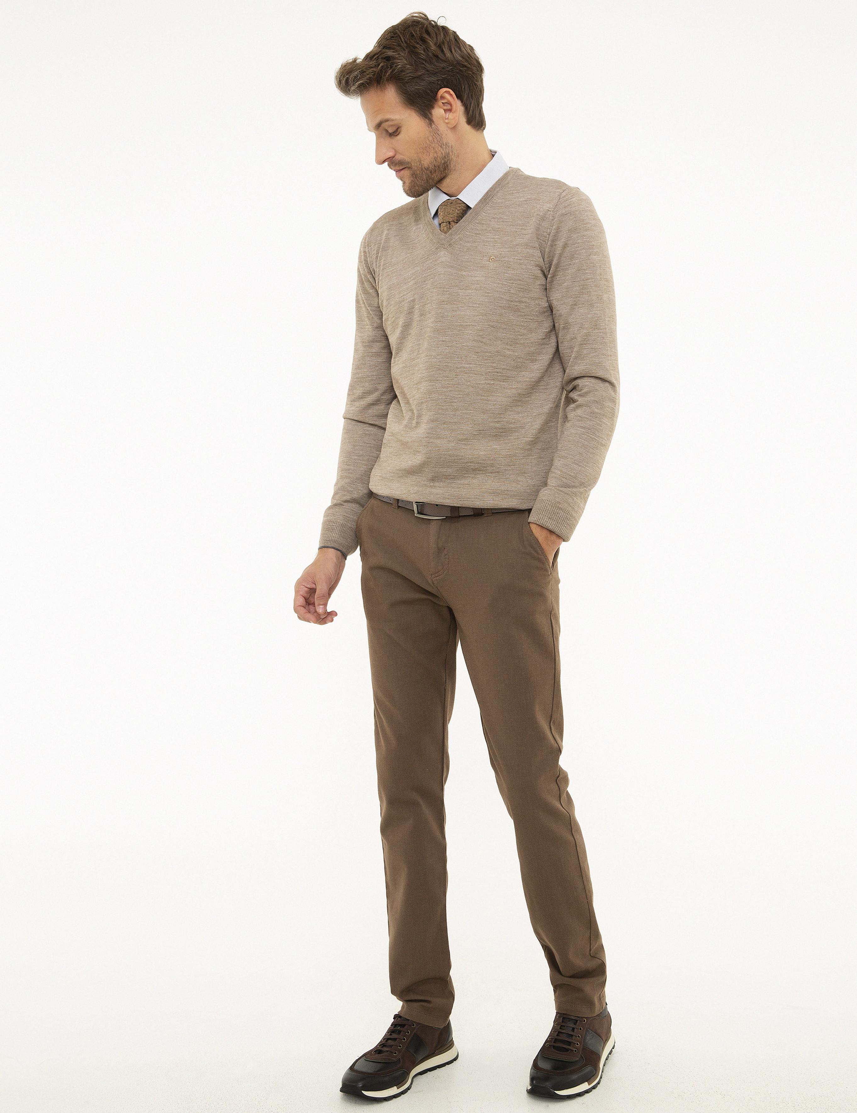 Açık Kahverengi Slim Fit Kanvas Pantolon