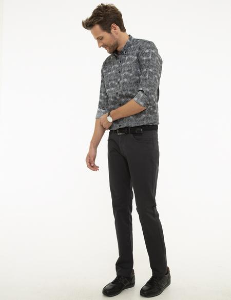 Antrasit Slim Fit Kanvas Pantolon - 50209769045