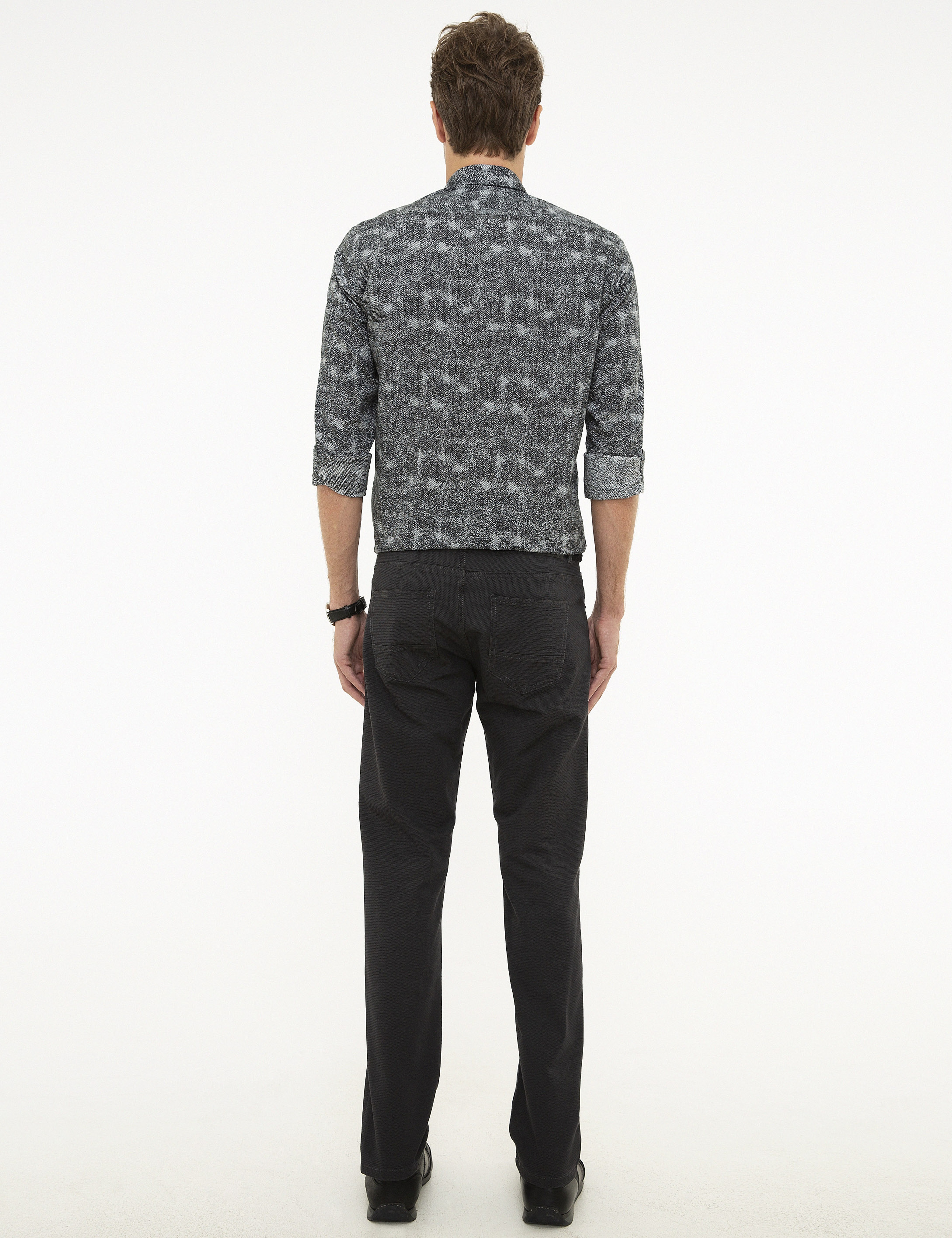 Antrasit Slim Fit Kanvas Pantolon - Image 3