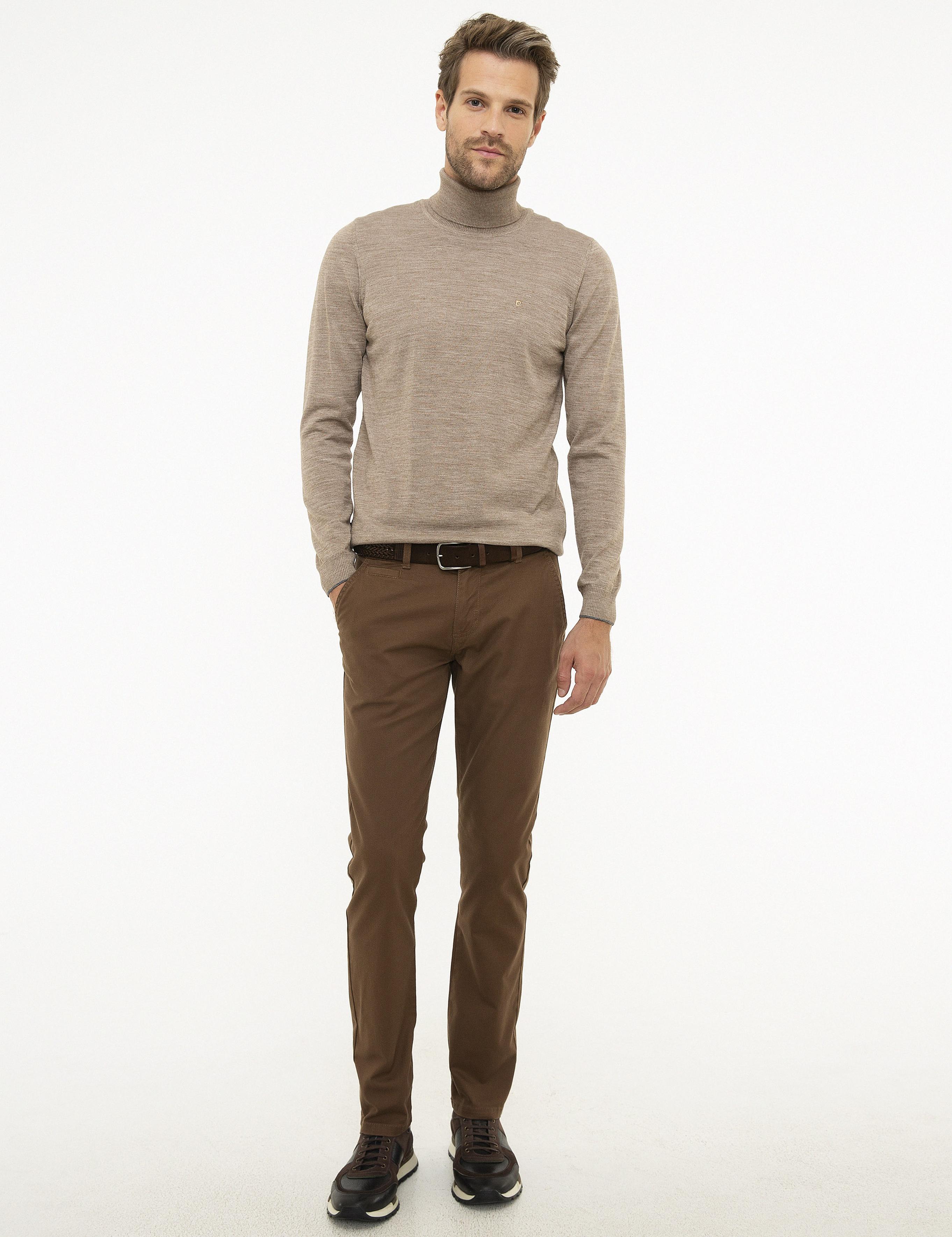 Camel Slim Fit Kanvas Pantolon