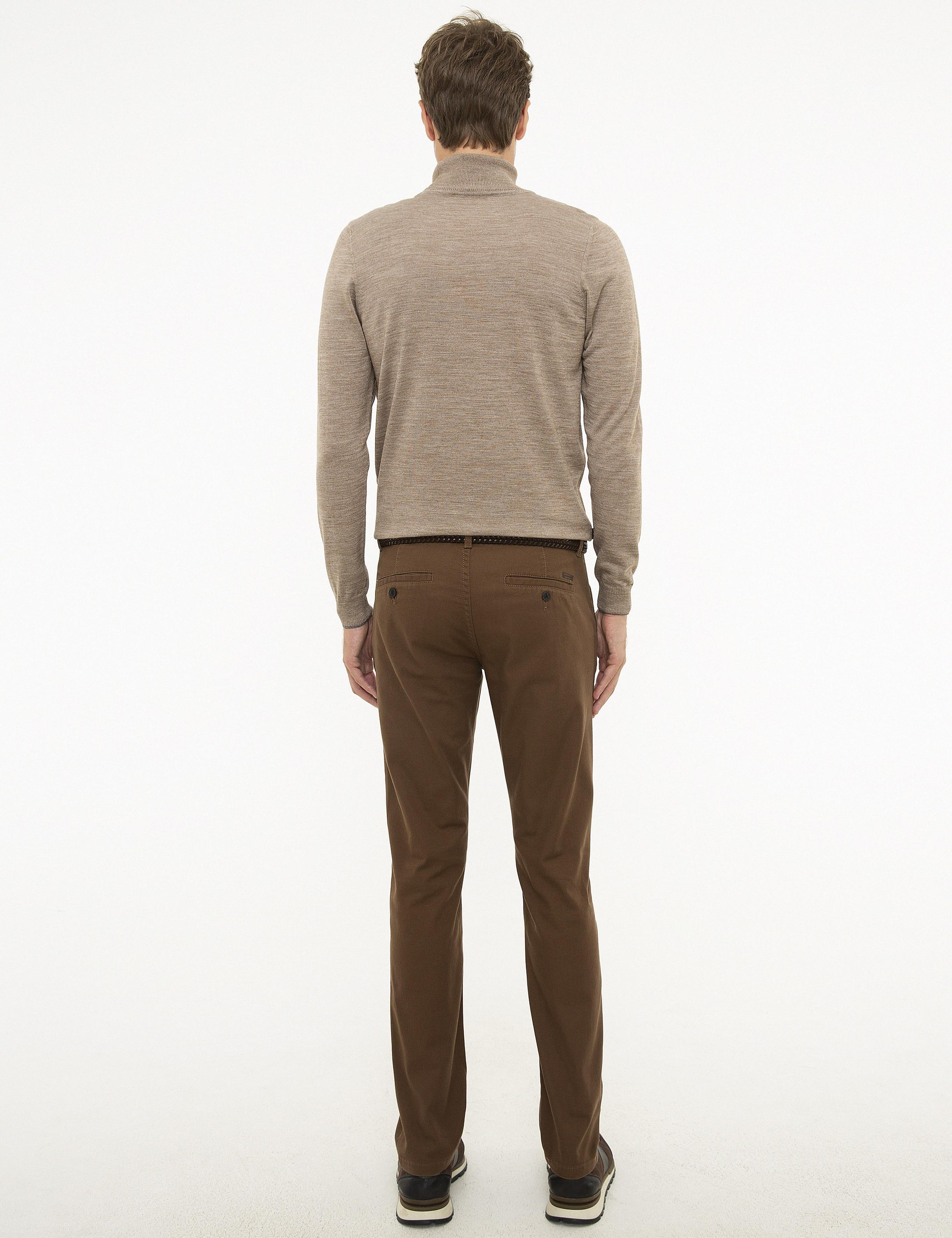 Camel Slim Fit Kanvas Pantolon