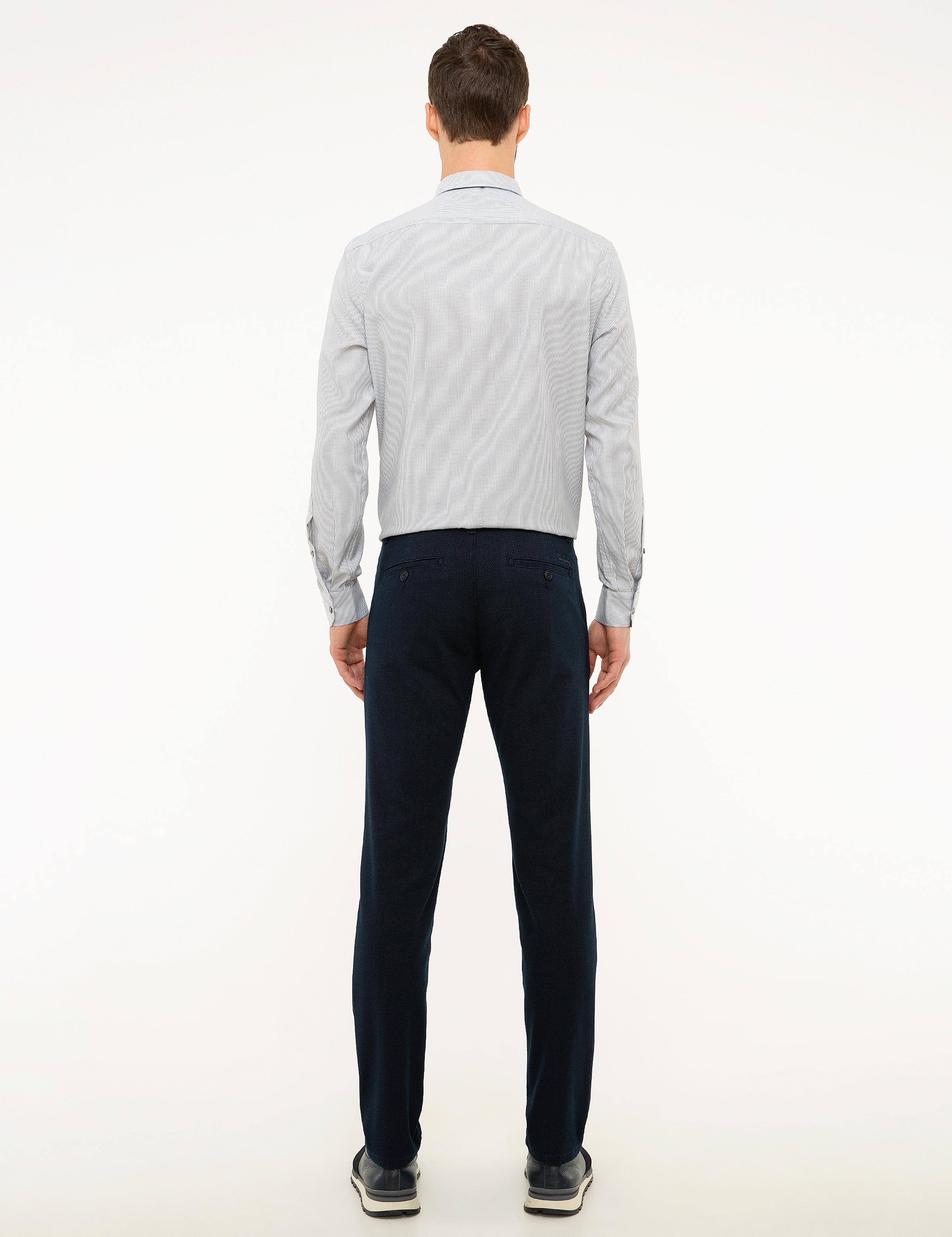 Lacivert Slim Fit Kanvas Pantolon