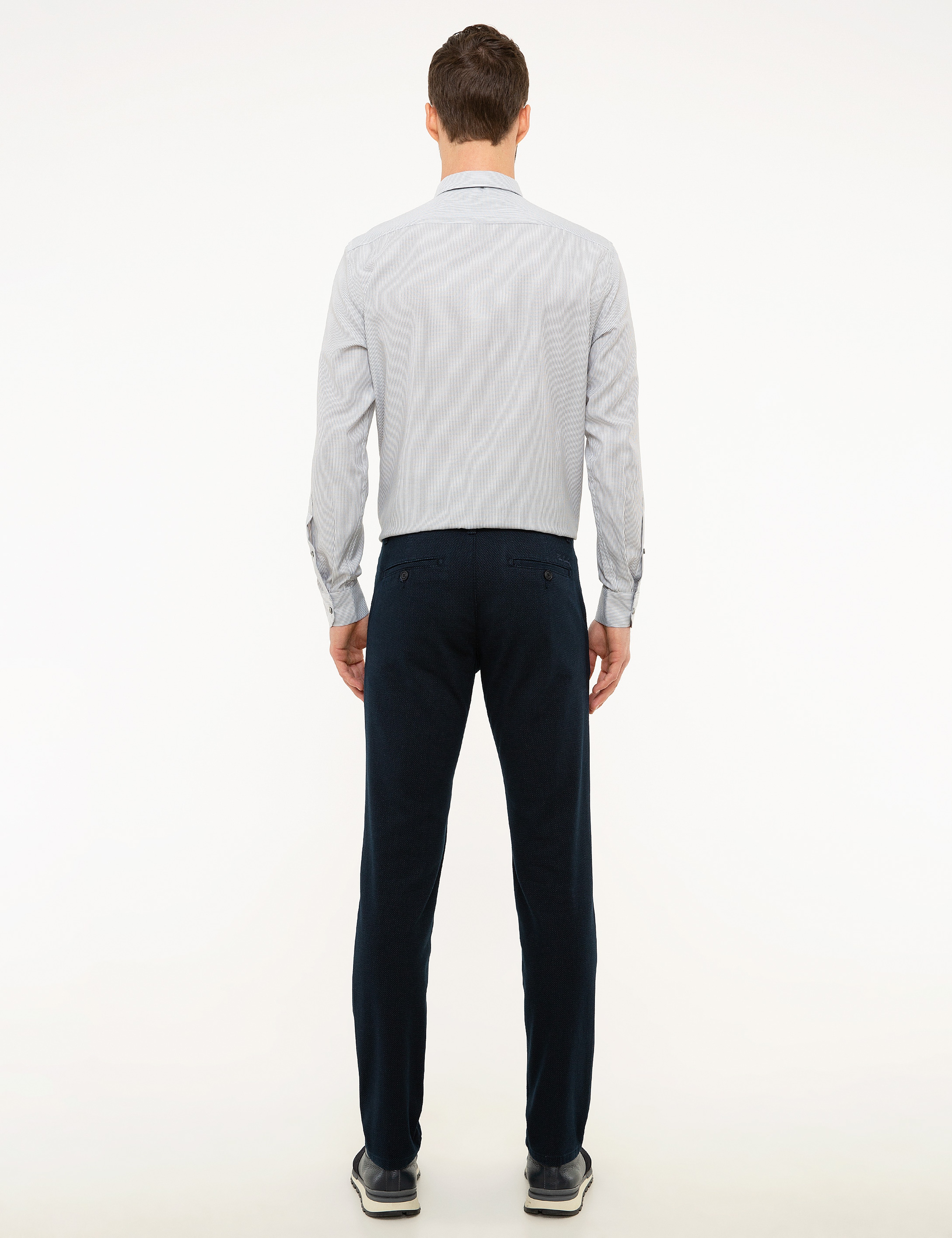 Lacivert Slim Fit Kanvas Pantolon - Image 3