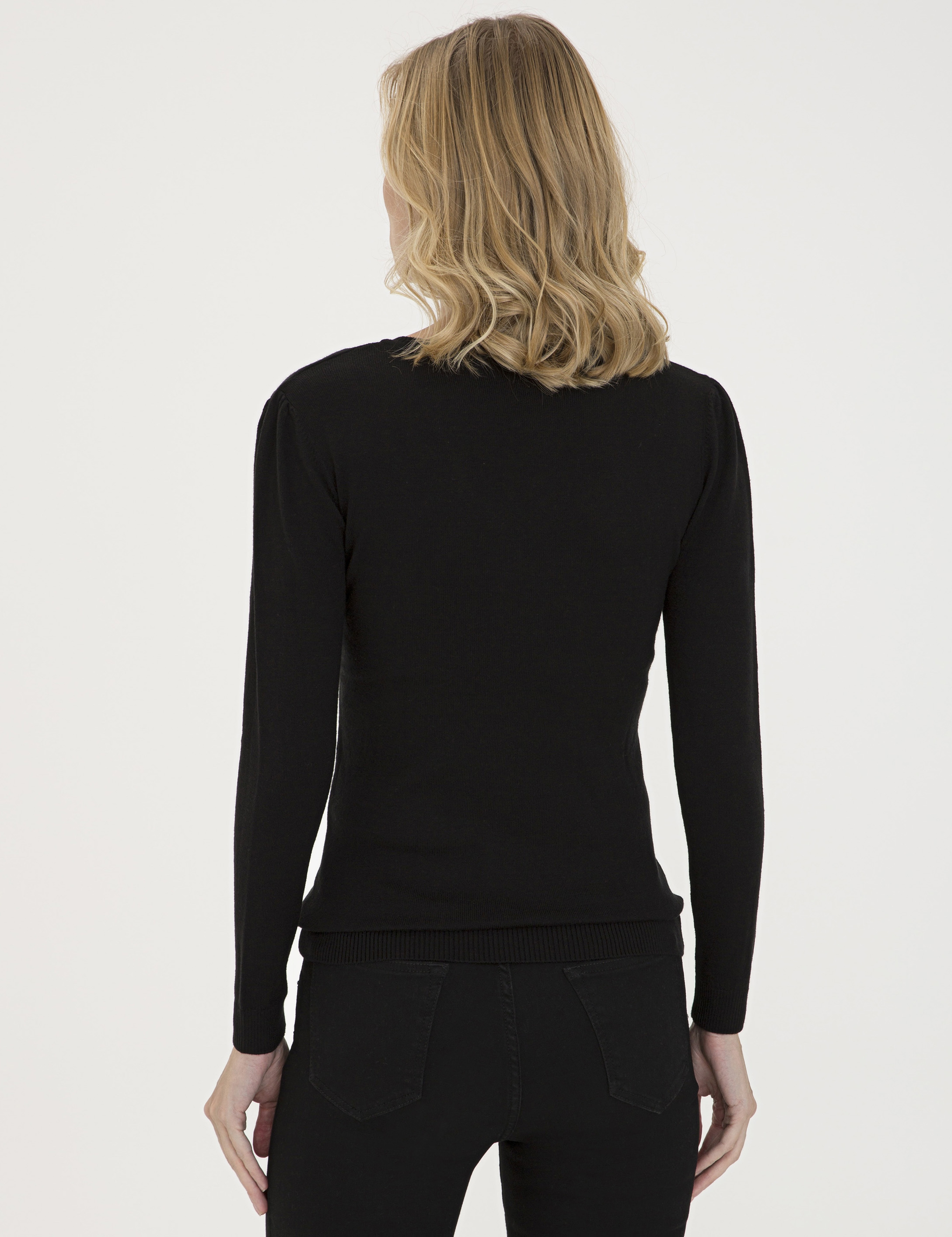 Siyah Slim Fit Kazak - Image 4