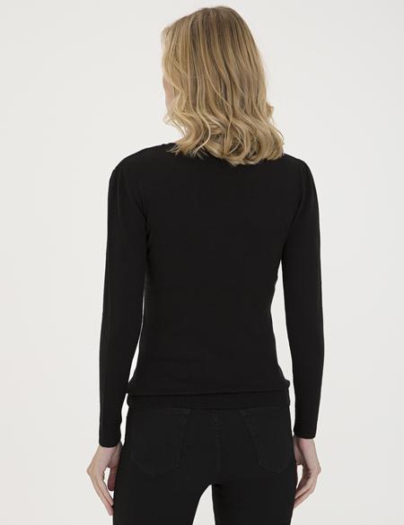 Siyah Slim Fit Kazak - 50210425001