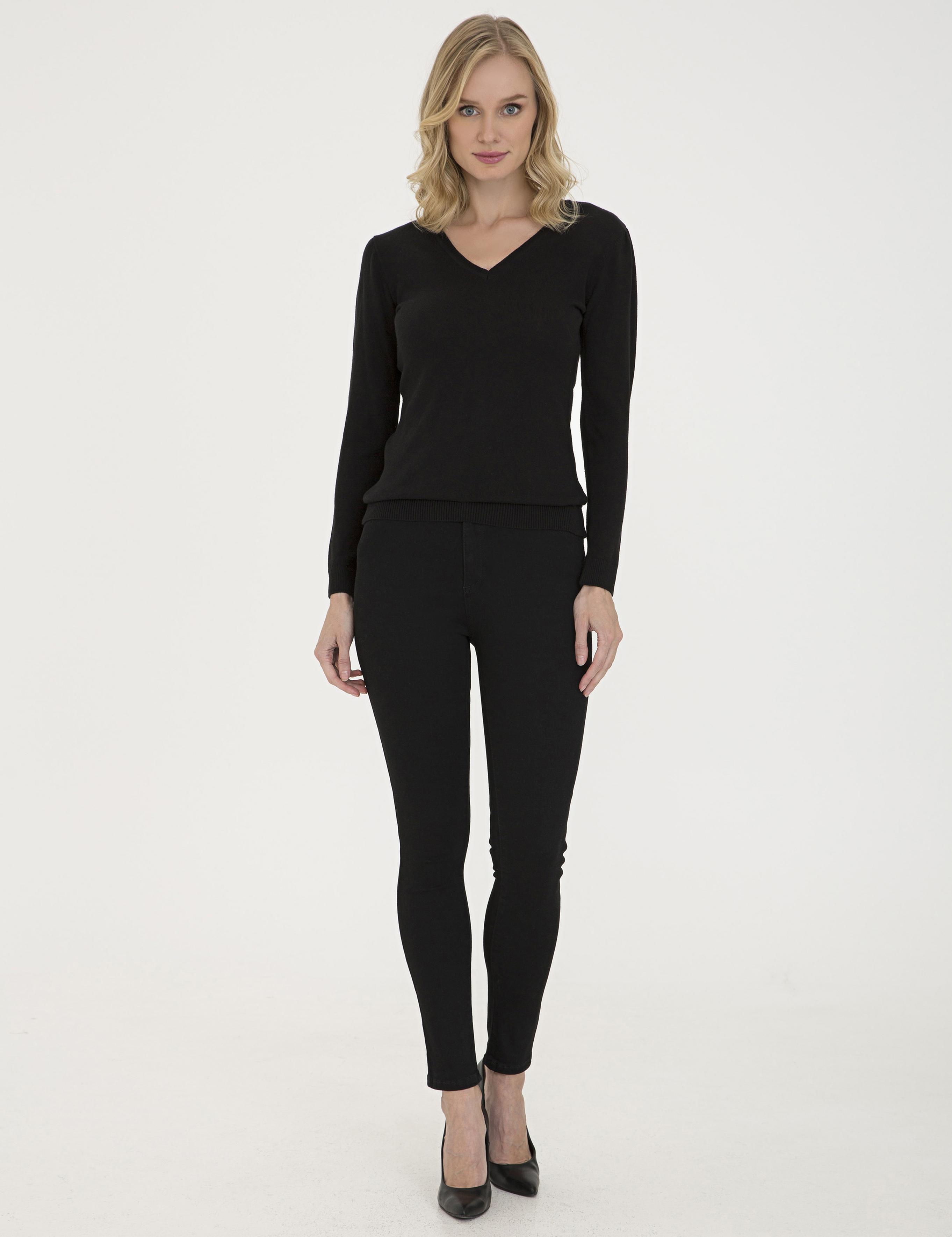 Siyah Slim Fit Kazak