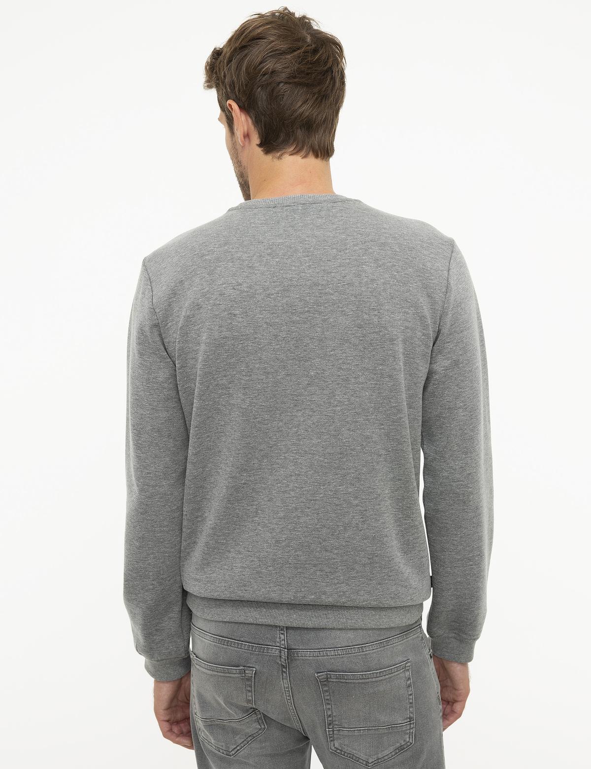 Koyu Gri Melanj Regular Fit Sweatshirt - 50210693001