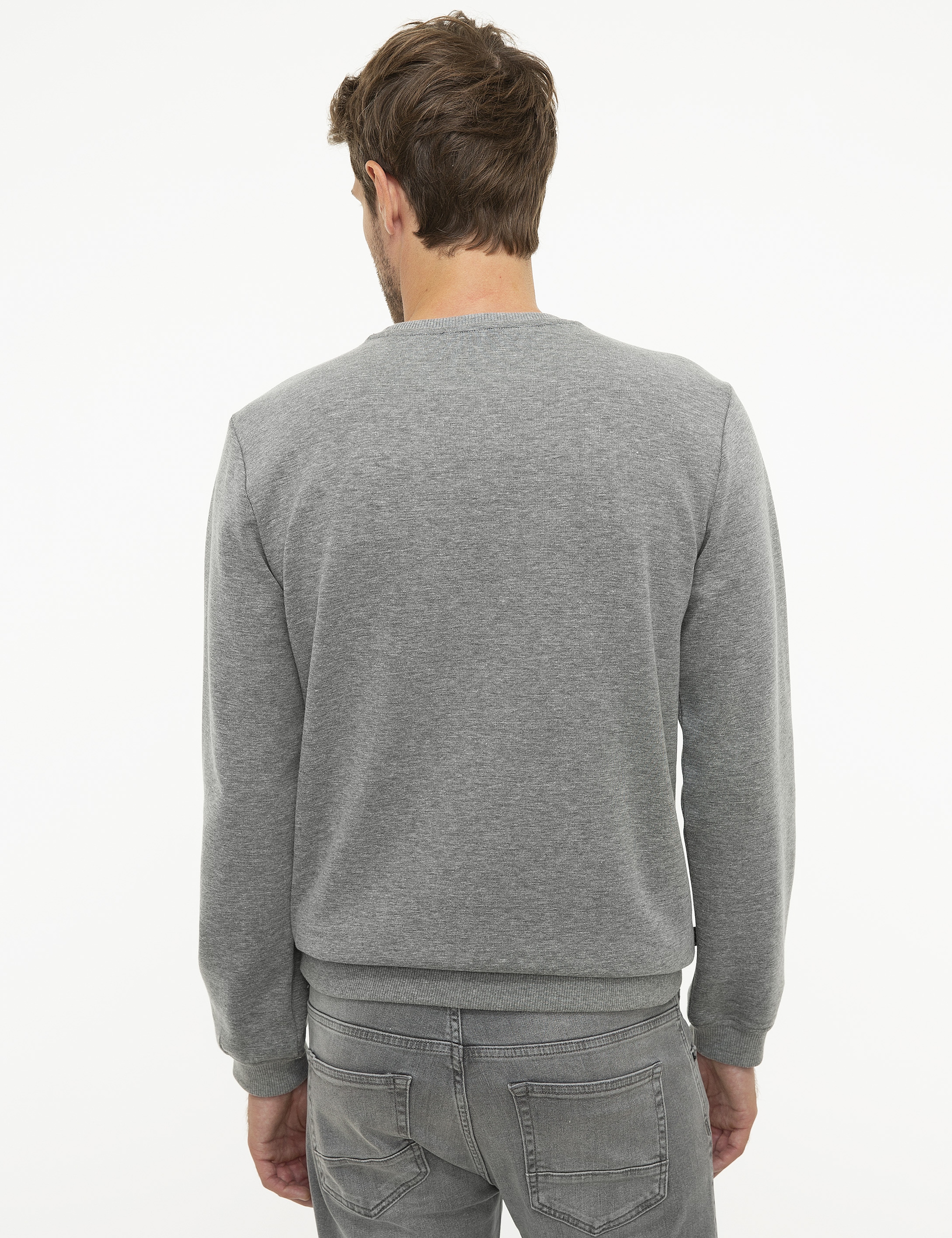 Koyu Gri Melanj Regular Fit Sweatshirt