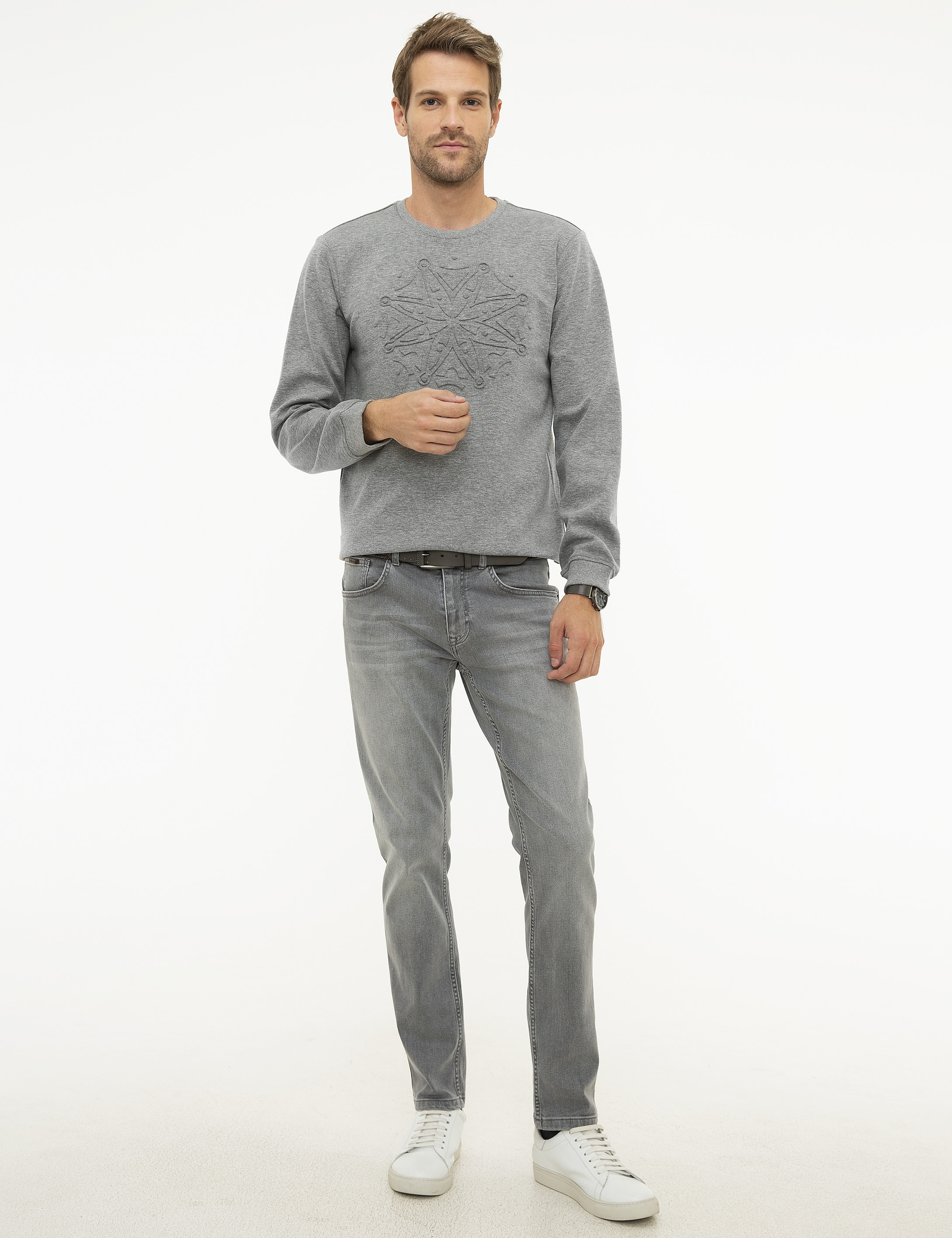 Koyu Gri Melanj Regular Fit Sweatshirt - Image 5