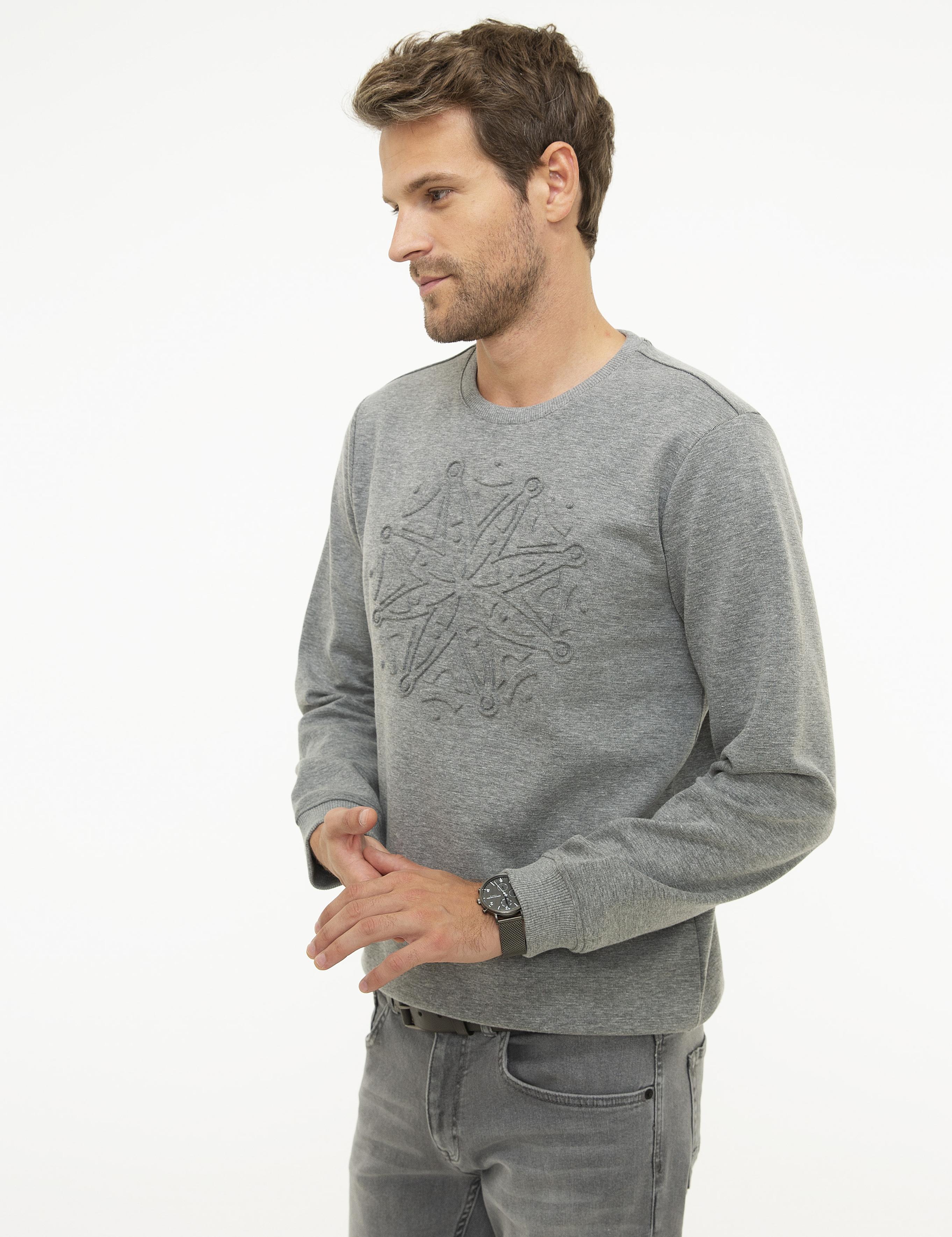 Koyu Gri Melanj Regular Fit Sweatshirt