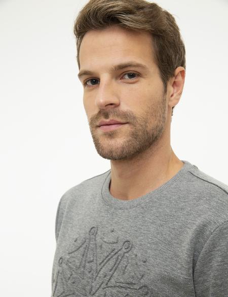 Koyu Gri Melanj Regular Fit Sweatshirt - 50210693001