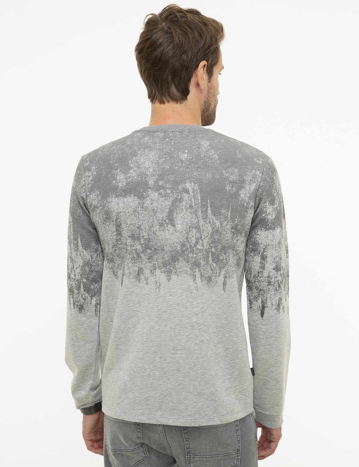 Açık Gri Melanj Slim Fit Sweatshirt - 50210694001