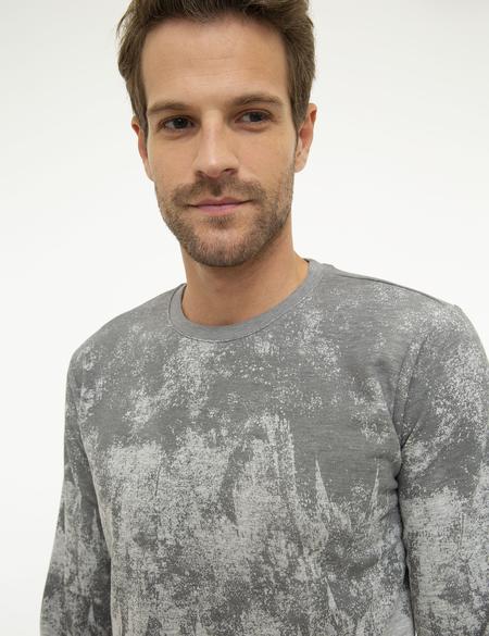 Açık Gri Melanj Slim Fit Sweatshirt - 50210694001