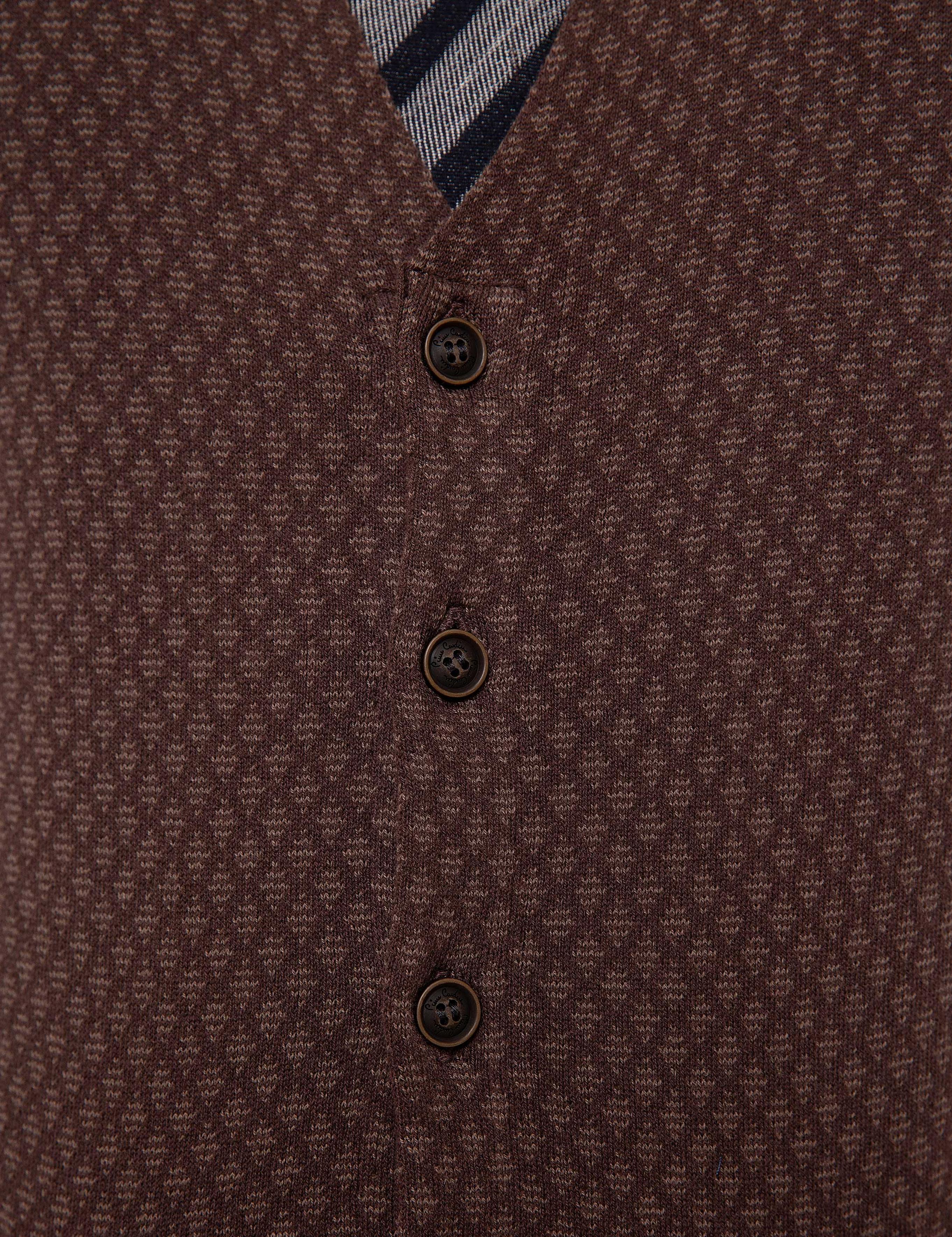 Kahverengi Slim Fit Triko Yelek