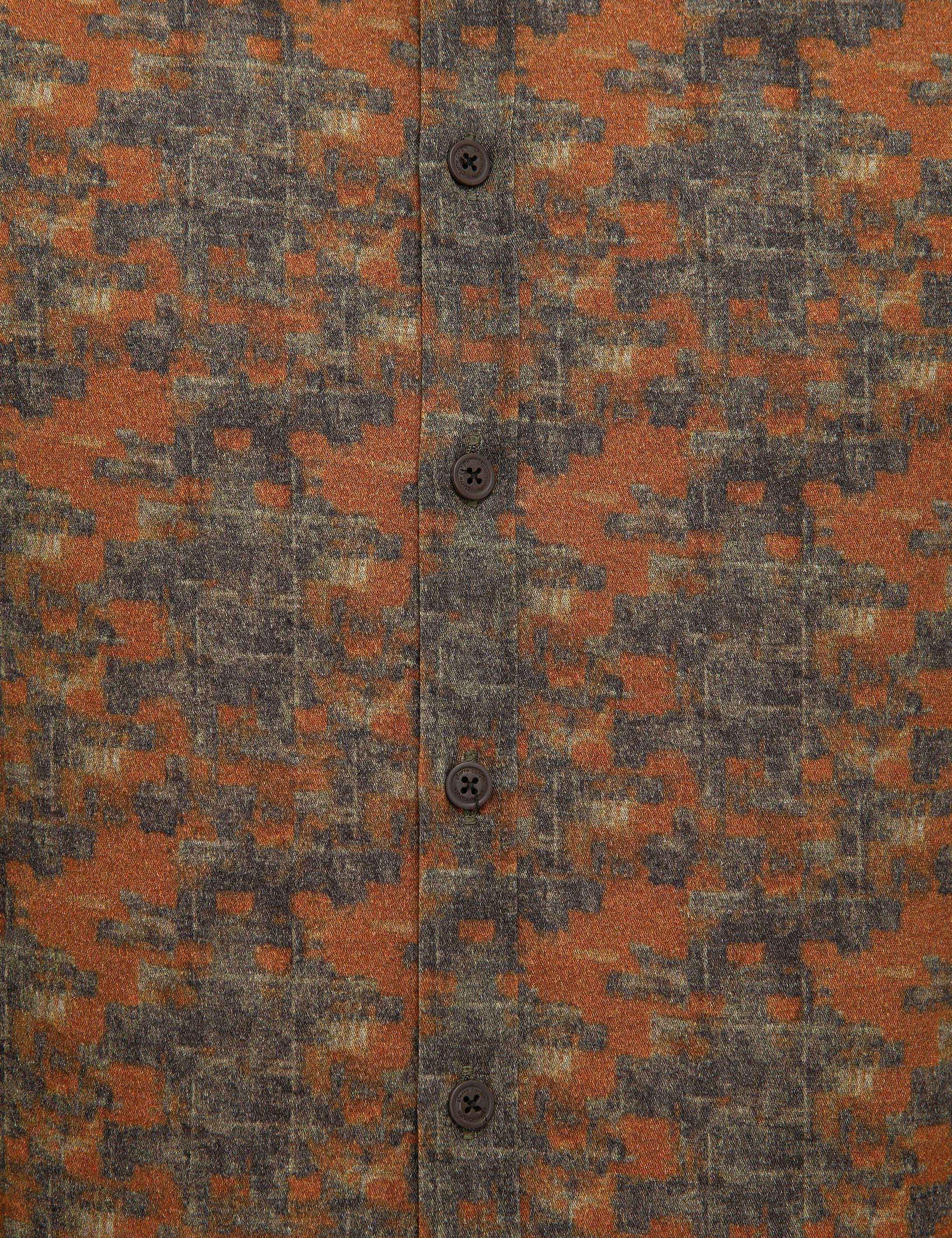 Turuncu Slim Fit Uzun Kollu Gömlek