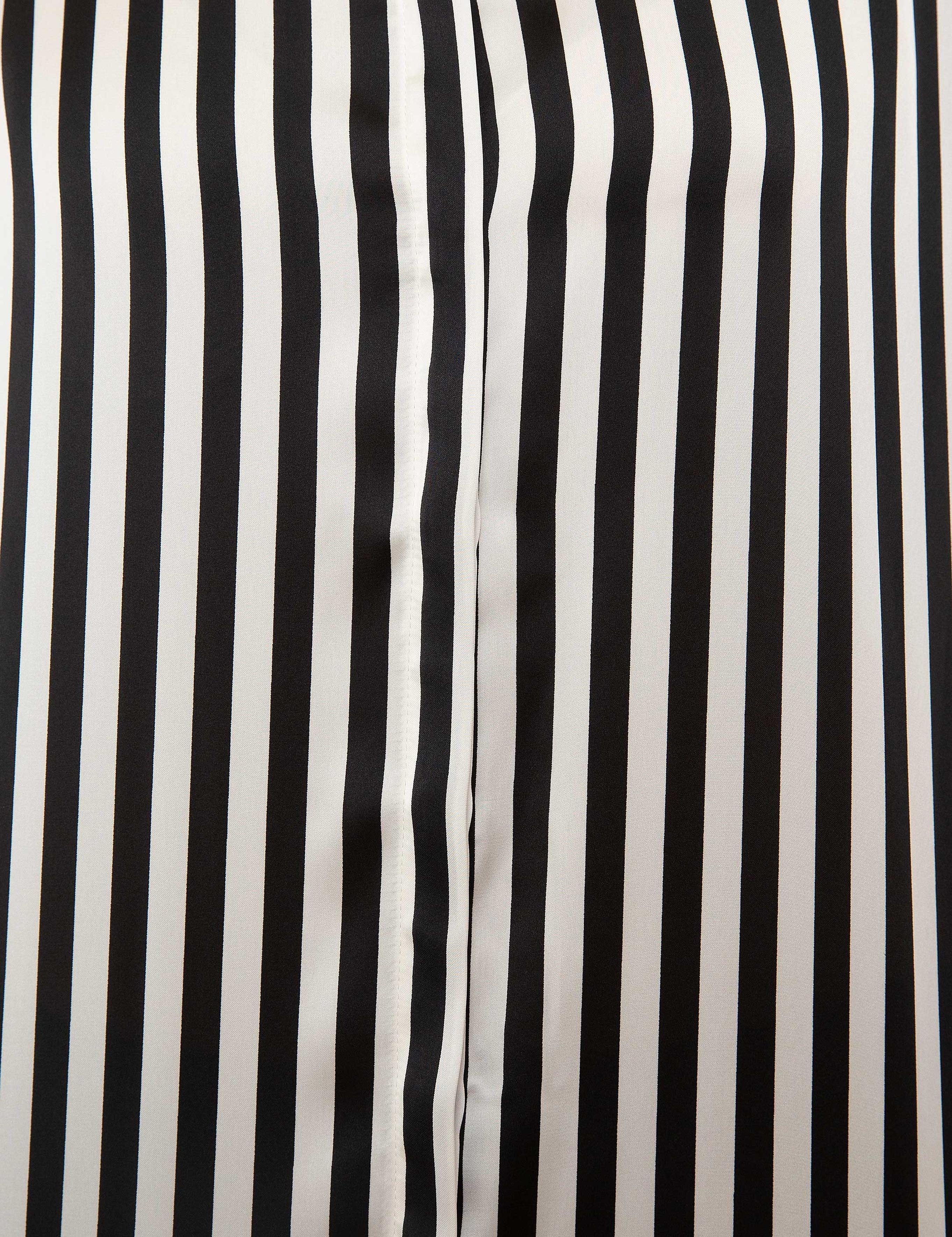 Siyah Çizgili Uzun Kollu Gömlek