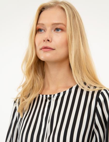 Siyah Çizgili Uzun Kollu Gömlek - 50209163016