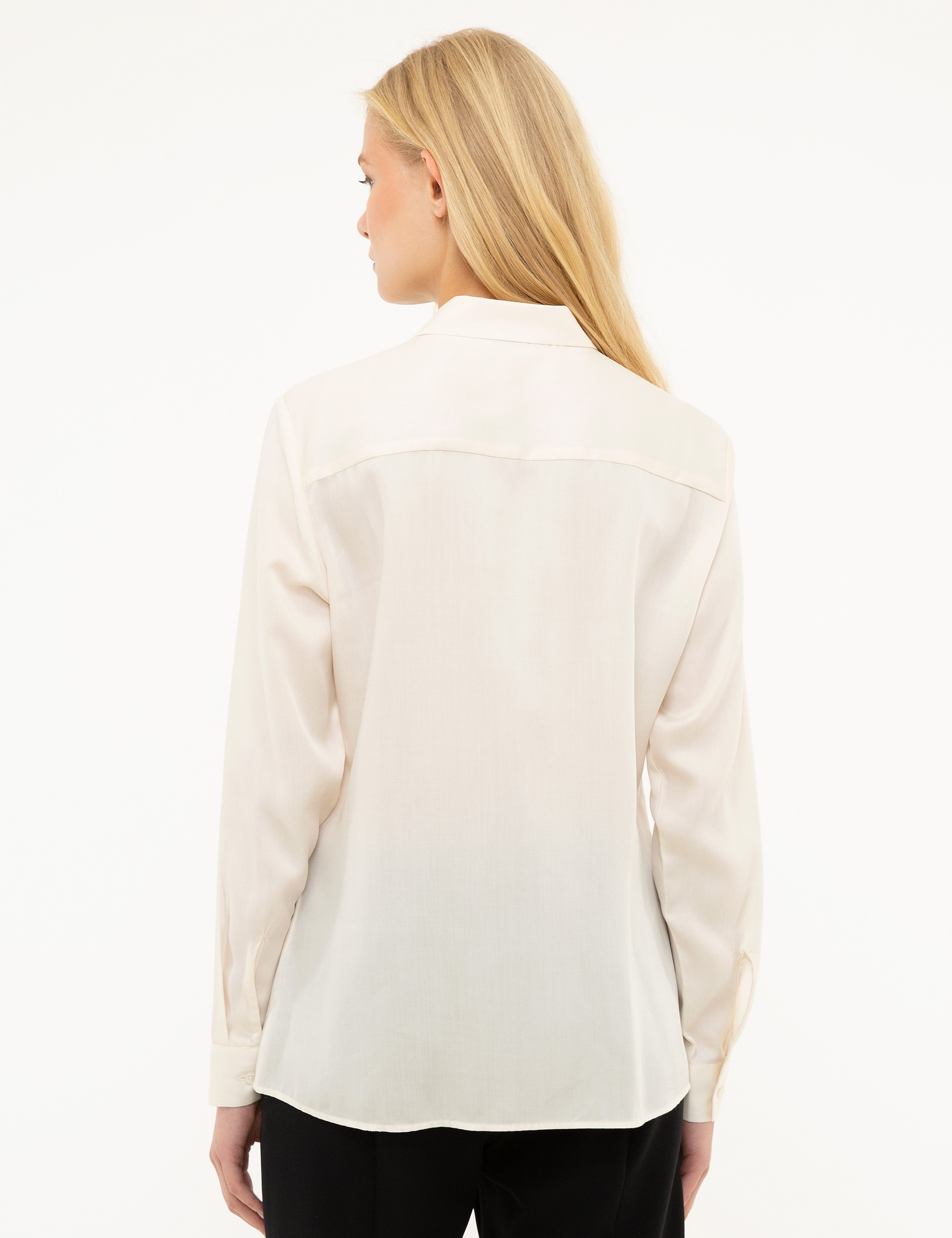 Ekru Regular Fit Uzun Kollu Gömlek - Image 3