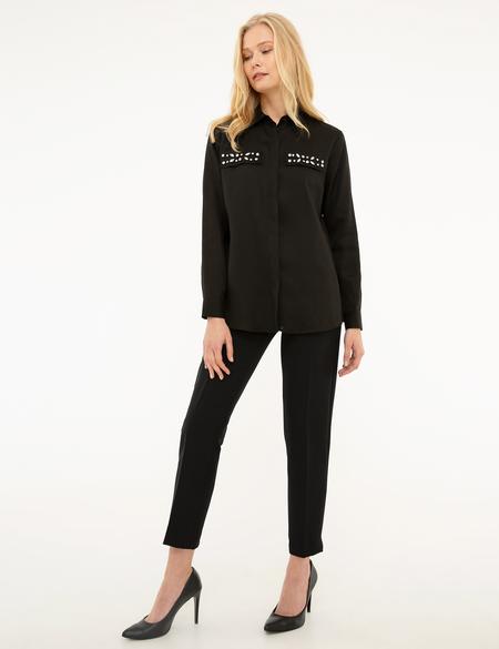 Siyah Dokuma Gömlek - 50209191047