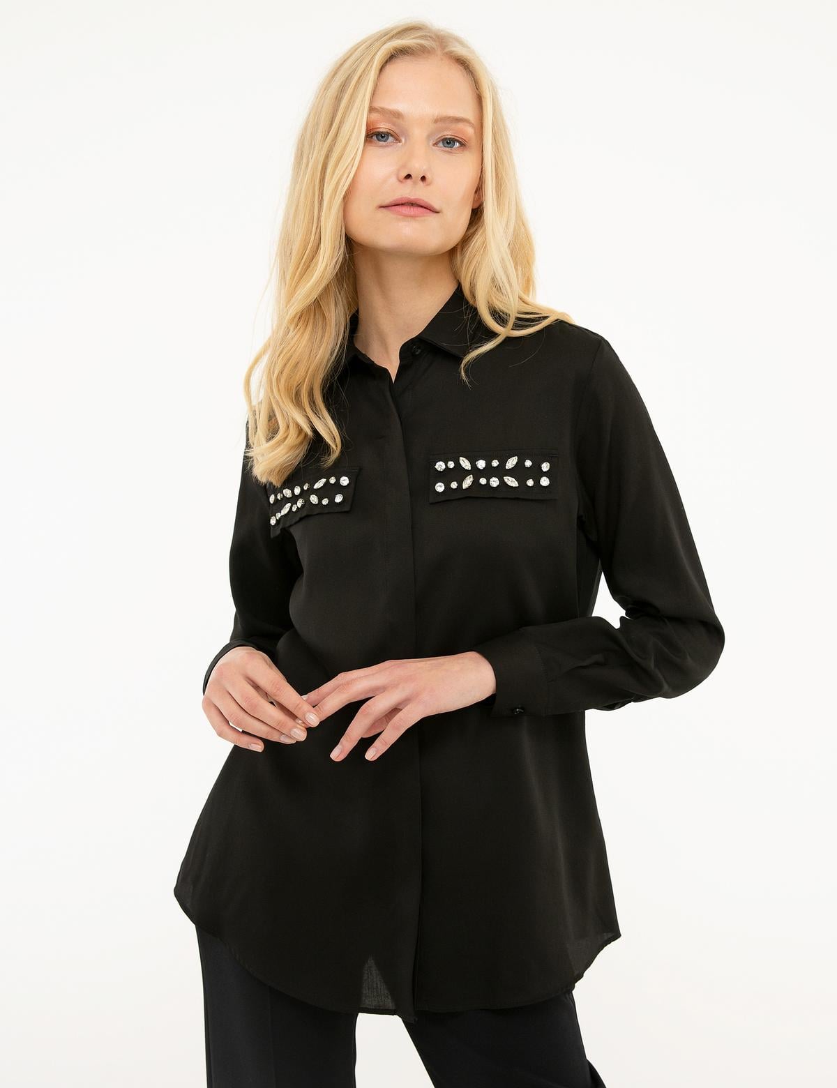 Siyah Dokuma Gömlek - 50209191047