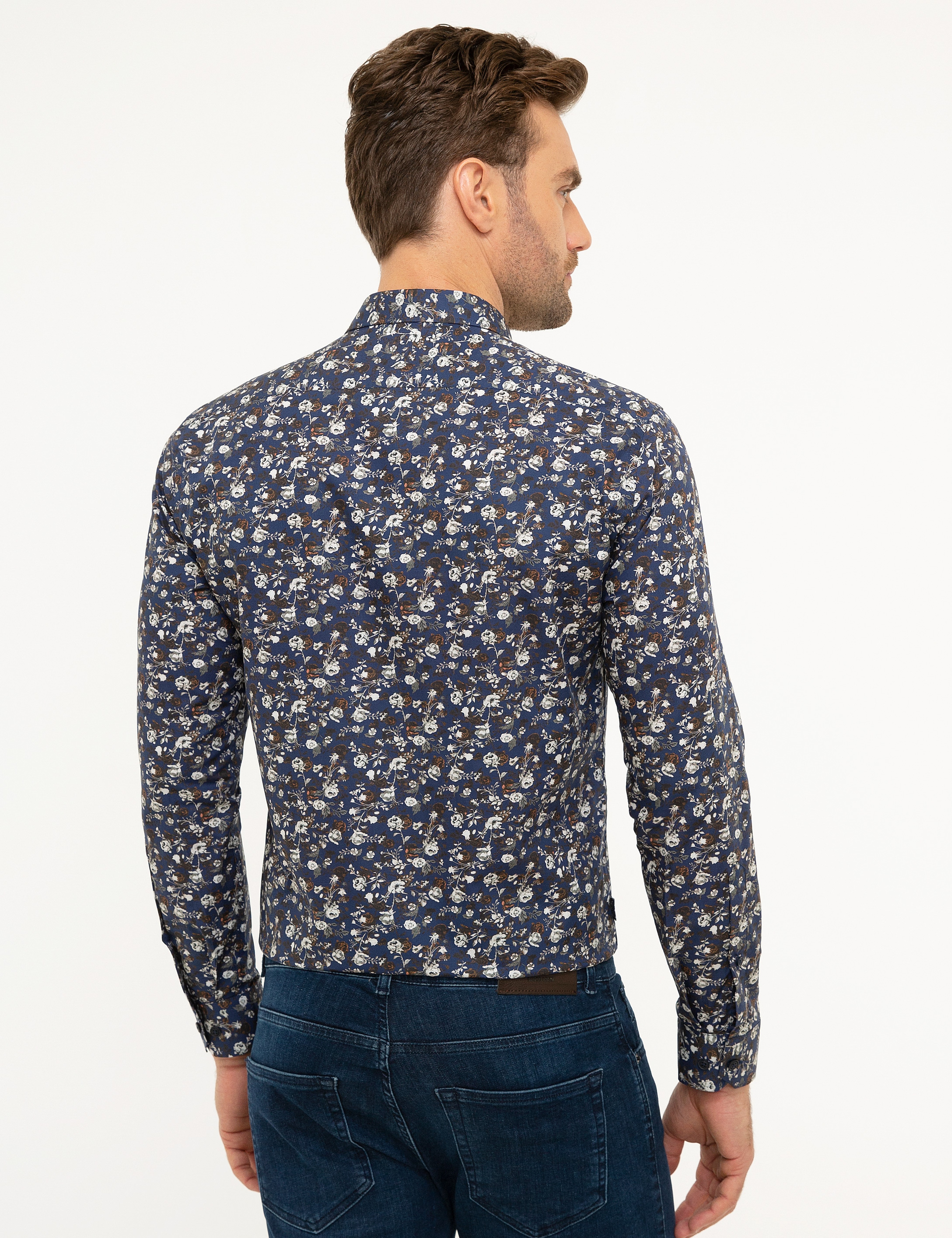Lacivert Slim Fit Gömlek - Image 3