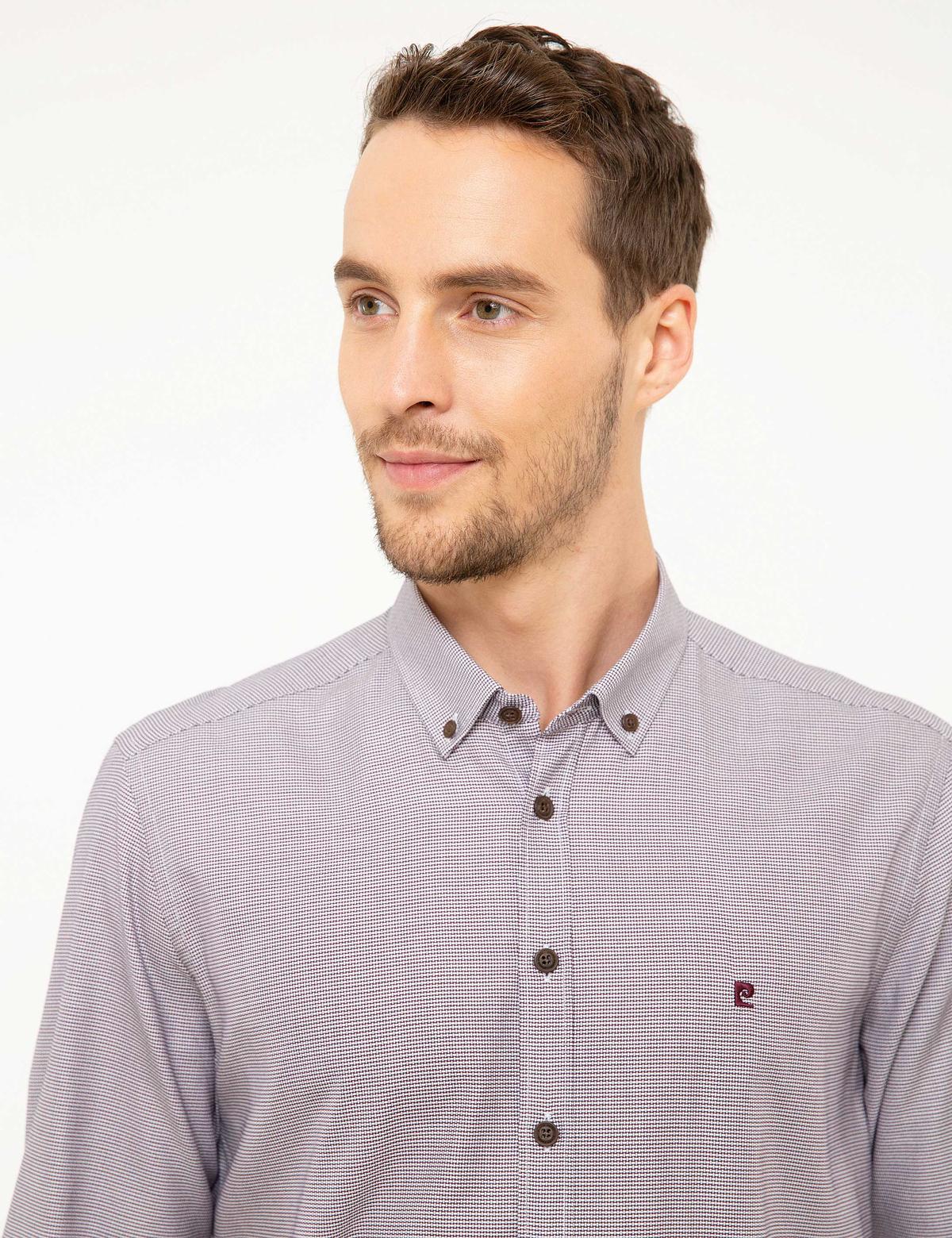 Bordo Slim Fit Uzun Kollu Gömlek - 50209268010