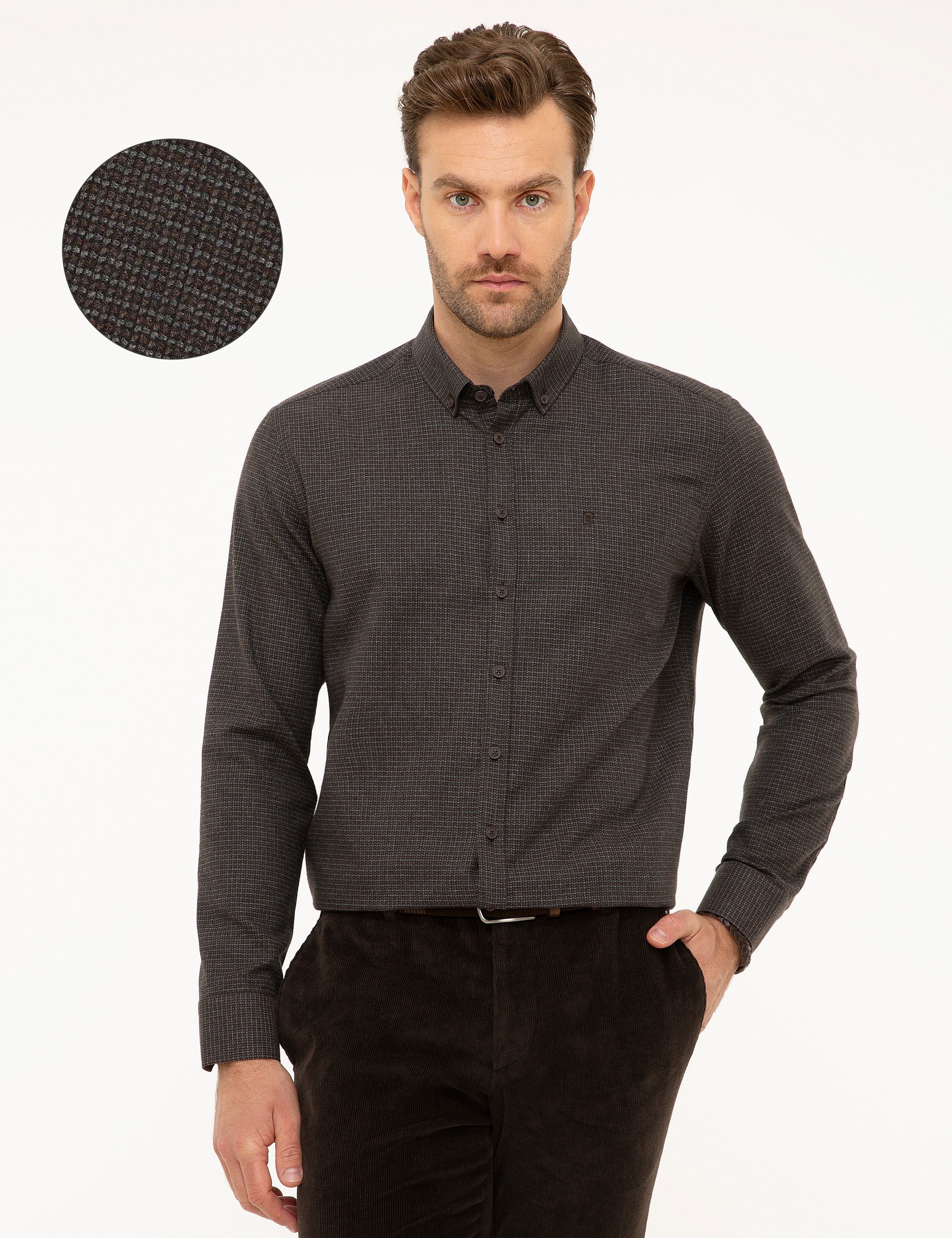 Kahverengi Slim Fit Gömlek - Image 1