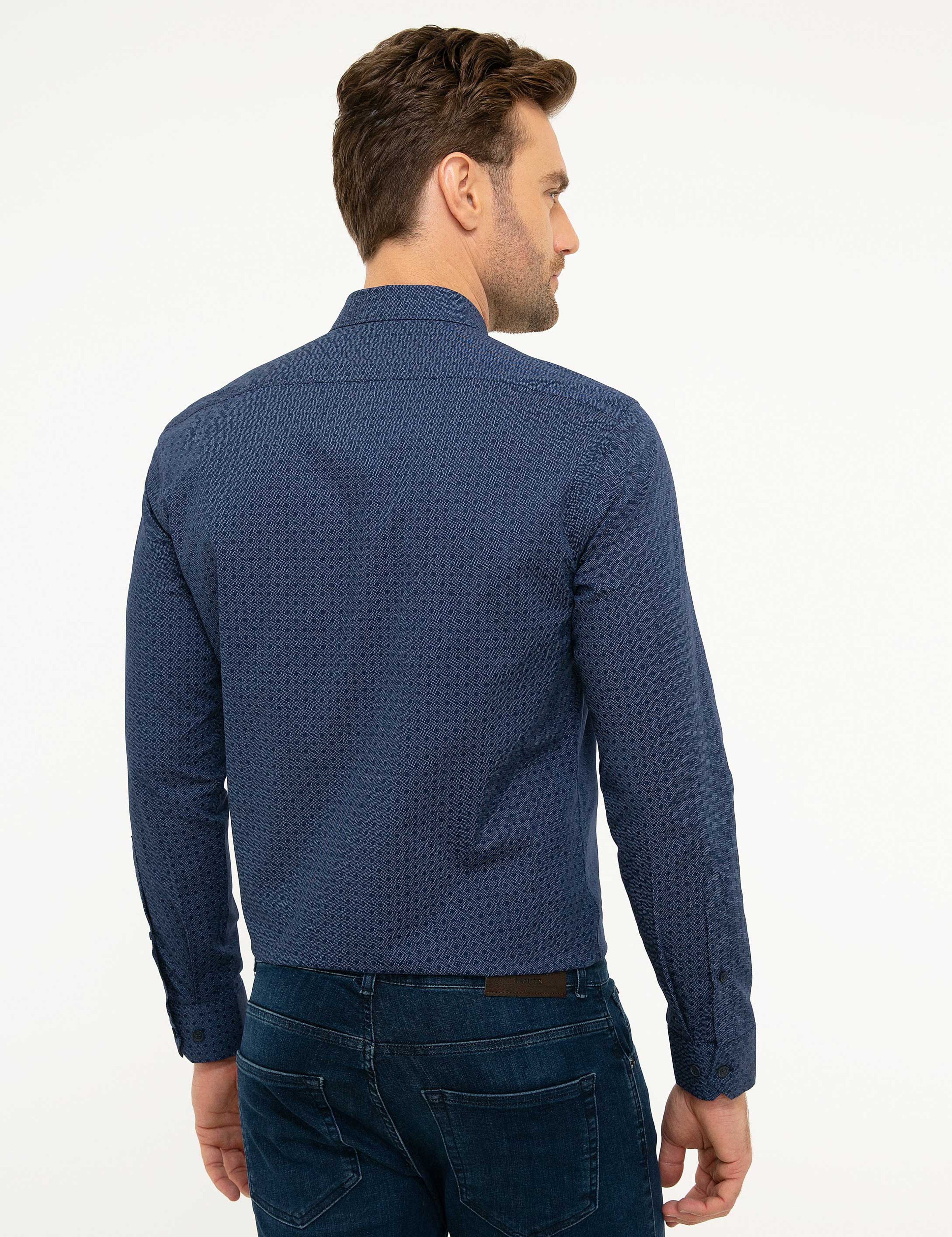 Lacivert Slim Fit Gömlek - Image 3