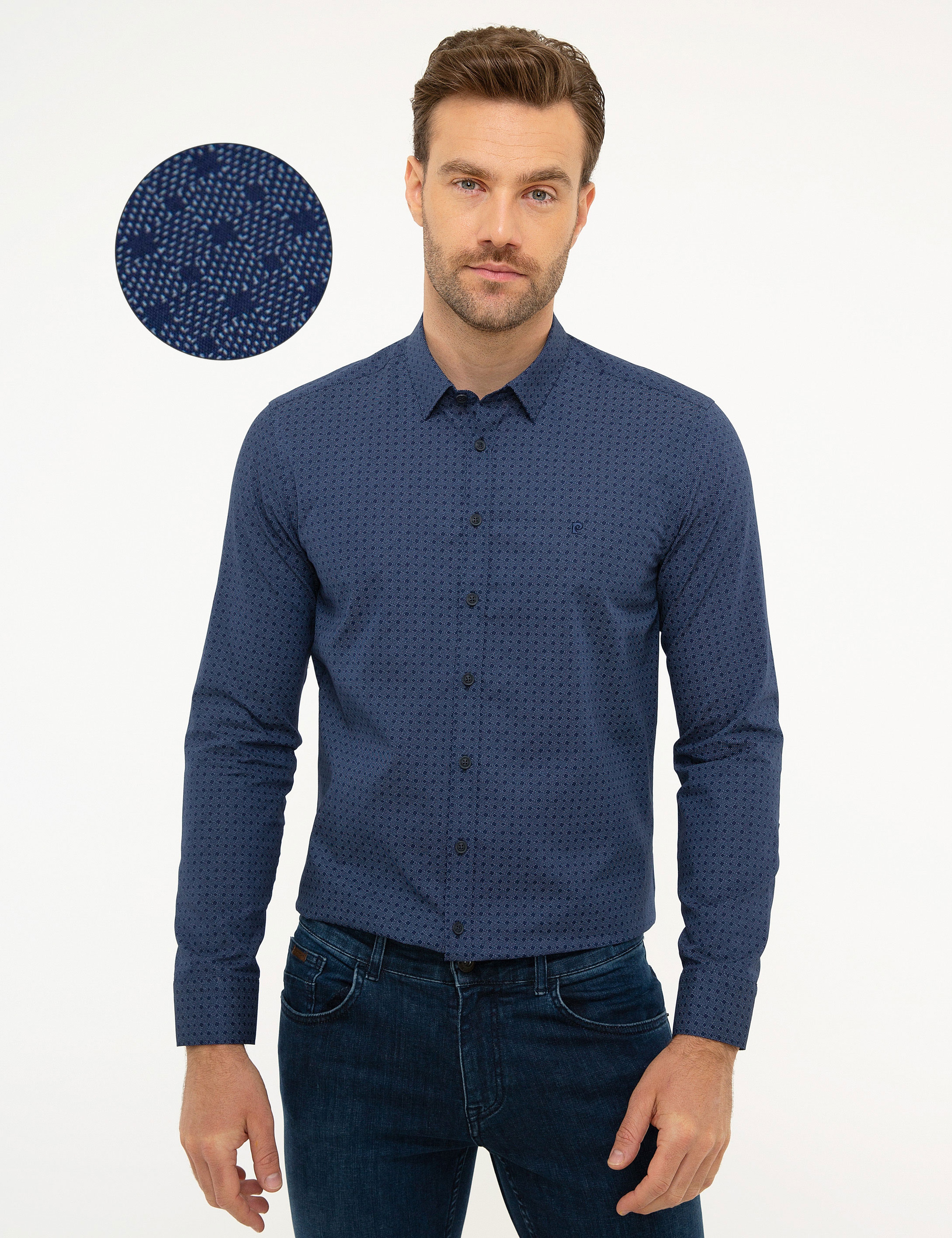 Lacivert Slim Fit Gömlek - Image 1