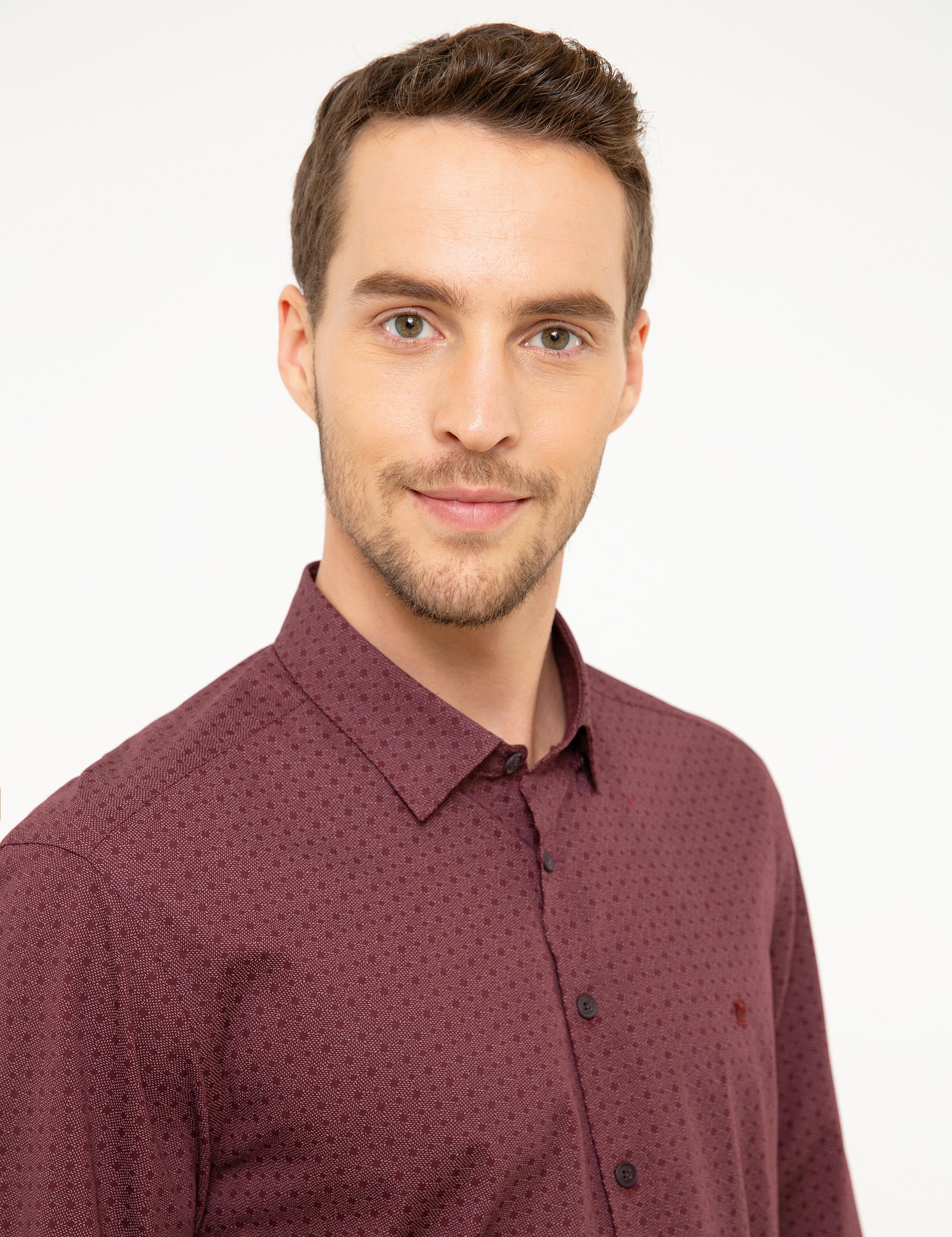 Bordo Slim Fit Gömlek