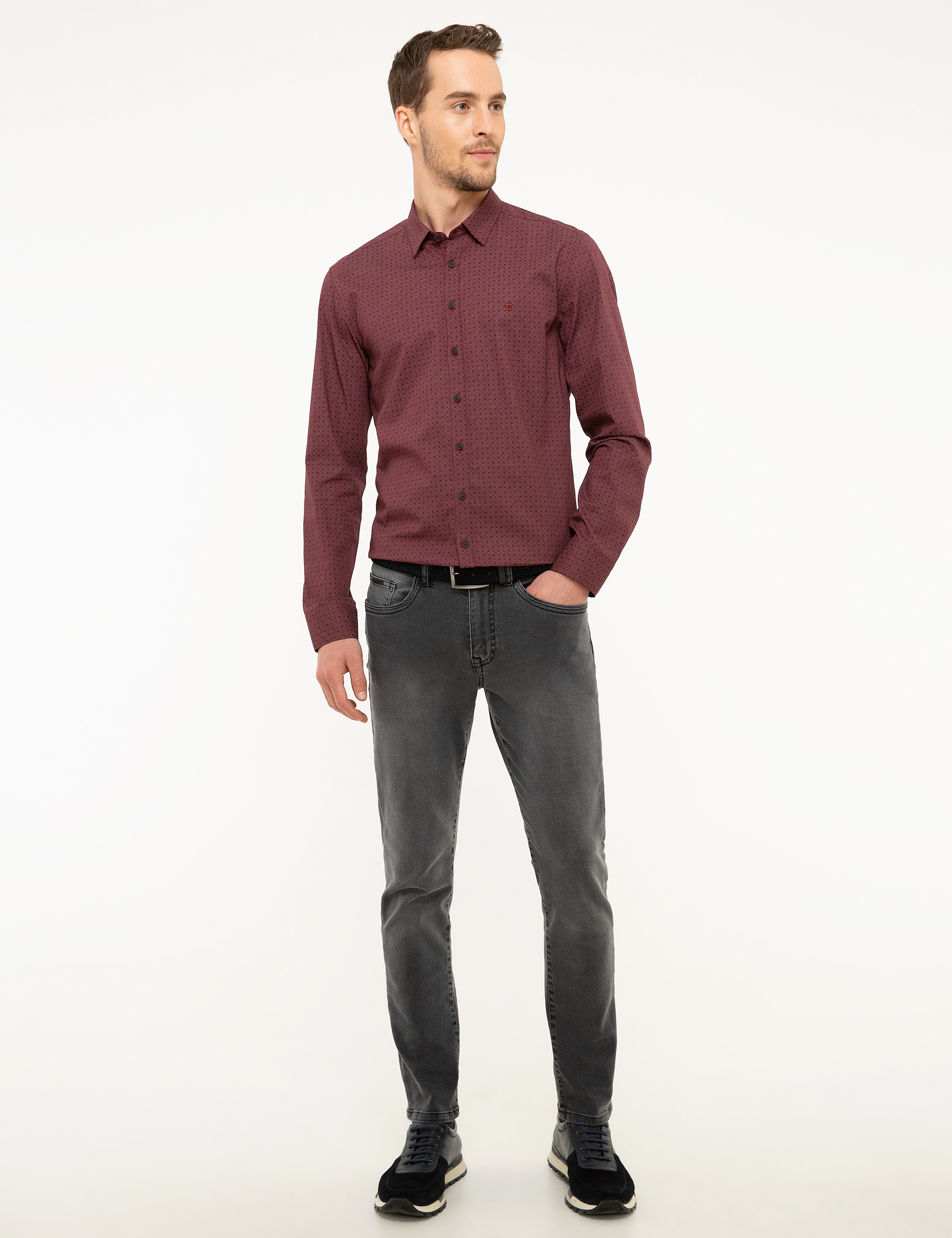 Bordo Slim Fit Gömlek - Image 4